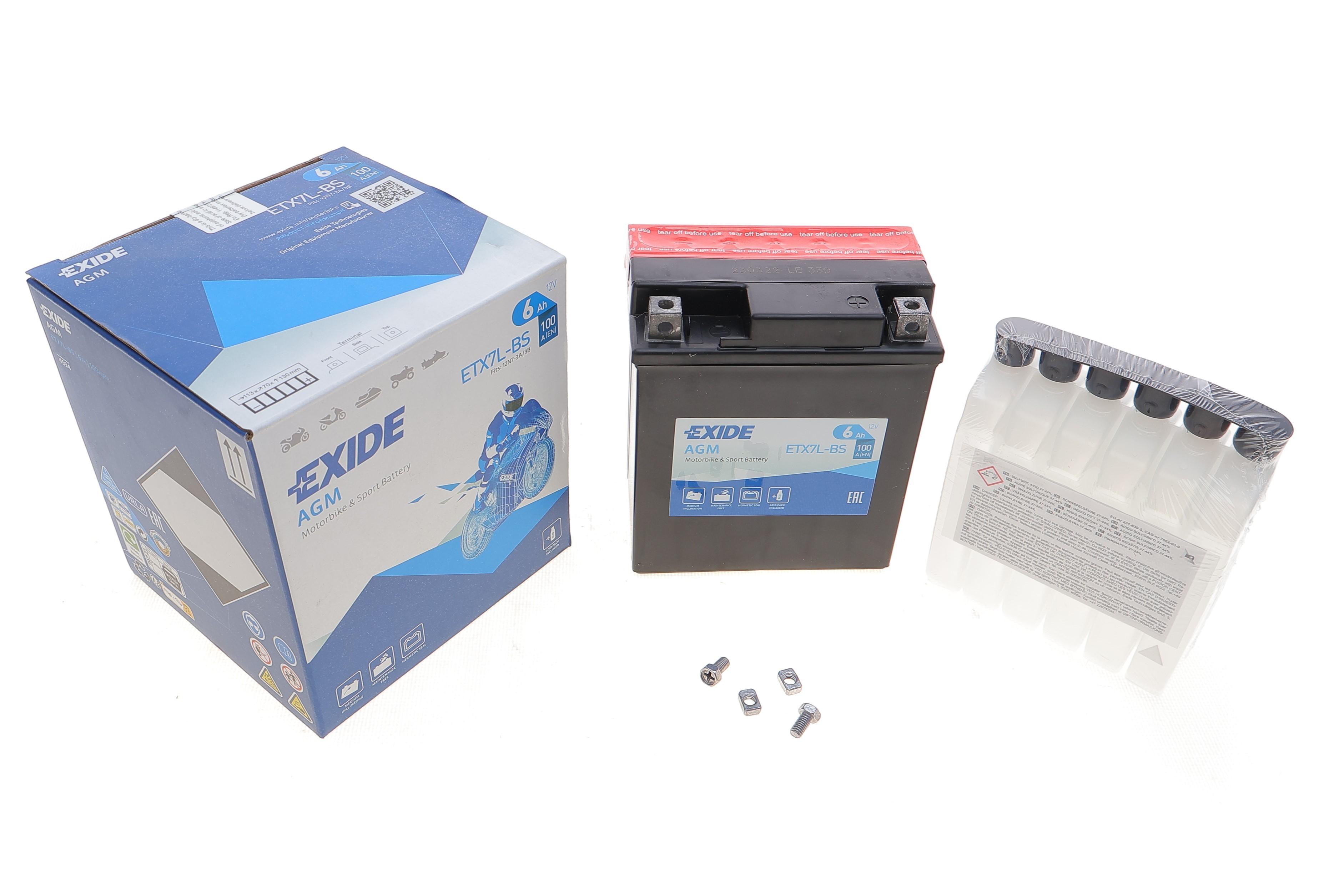 Акумуляторна батарея 6Ah/100A (113x70x130/+R/B0) (AGM) (мото) (сухозаряджений)