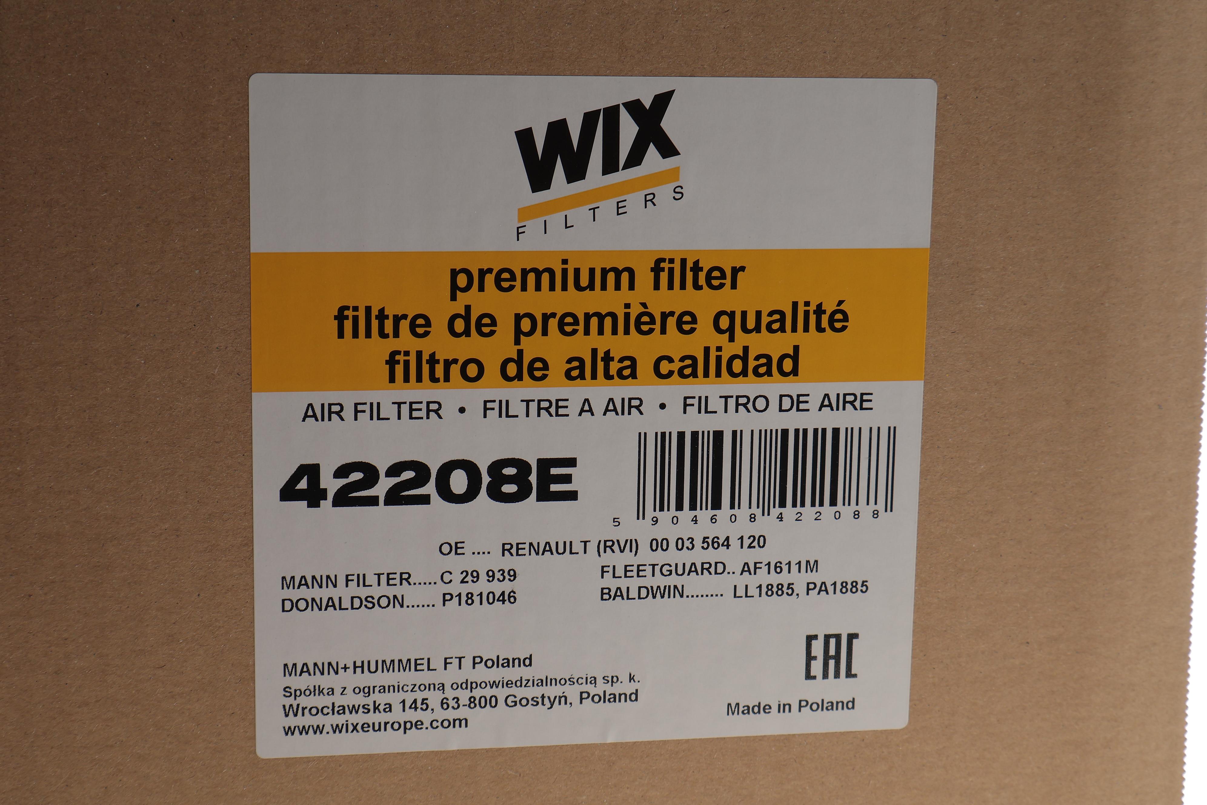 Фільтр повітряний Renault Midliner 6.2D 87-90/Manager 8.8D 91-93