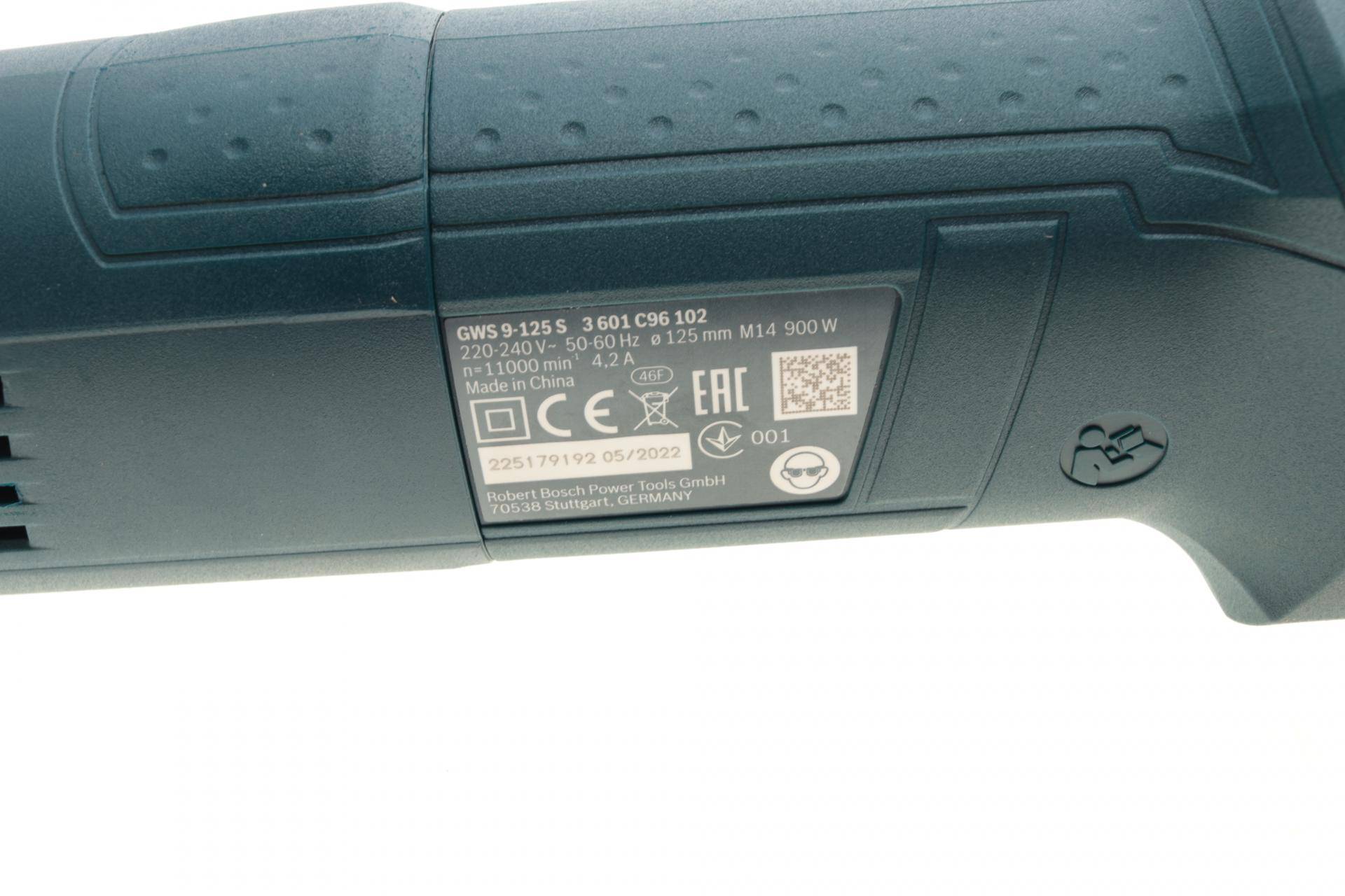 Шліфмашина кутова GWS 9-125 S (900 Вт, 2800-11000 об/хв, Ø125 мм)