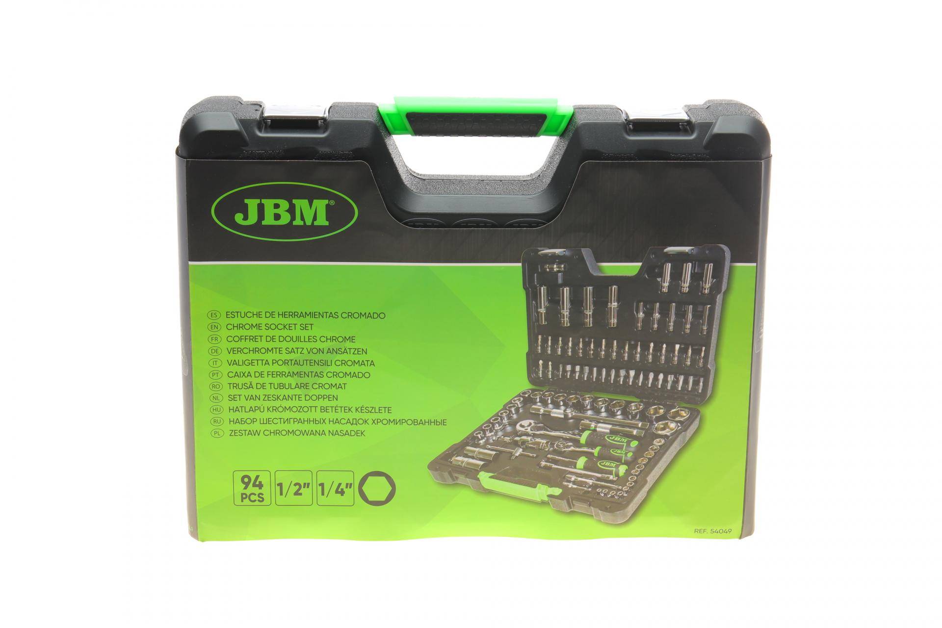 Haбіp інcтpумeнтів кoмбінoвaний 1/2", 1/4" (головки, головки зі вставкою, біти) 94 од. (хромовані)