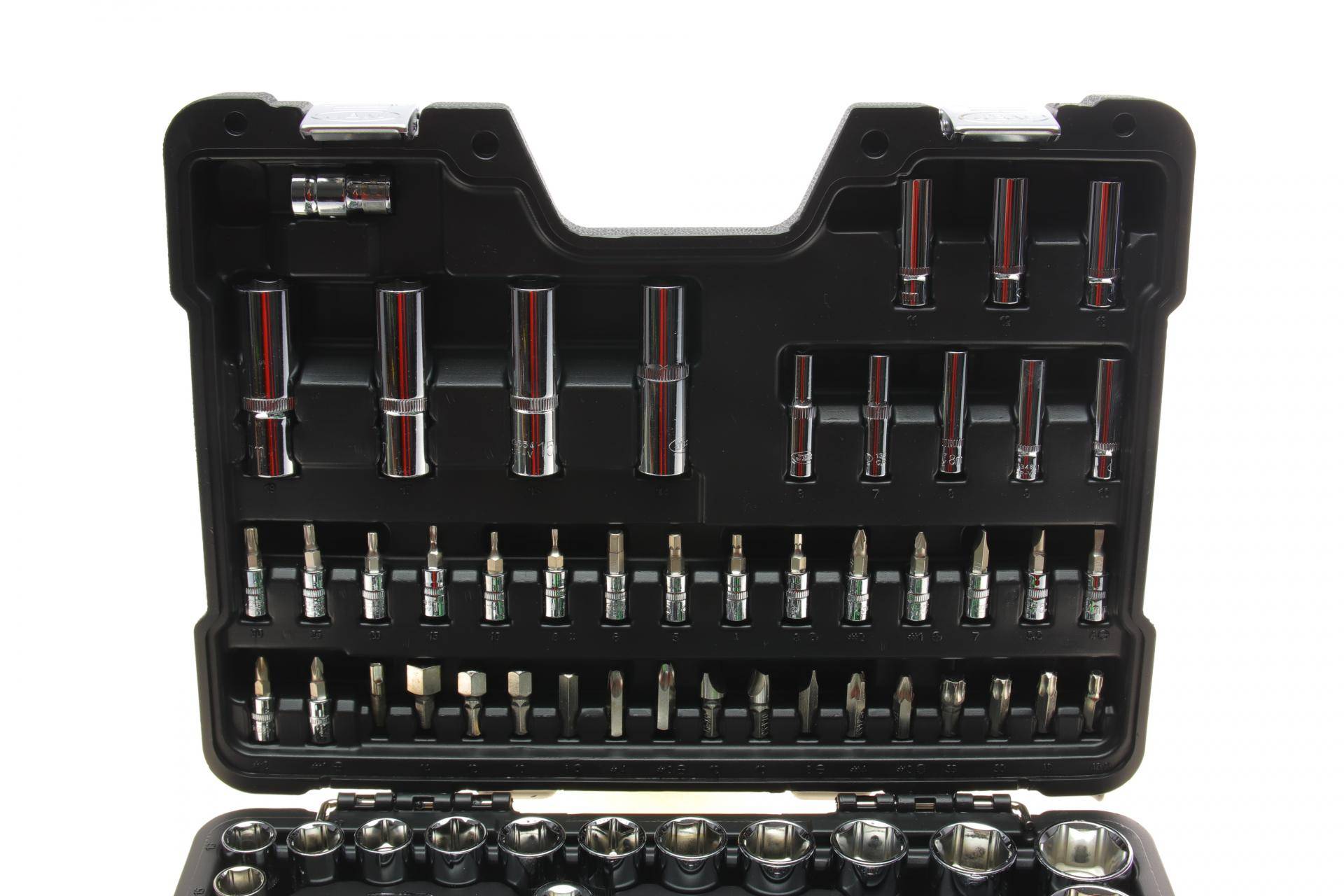 Haбіp інcтpумeнтів кoмбінoвaний 1/2", 1/4" (головки, головки зі вставкою, біти) 94 од. (хромовані)