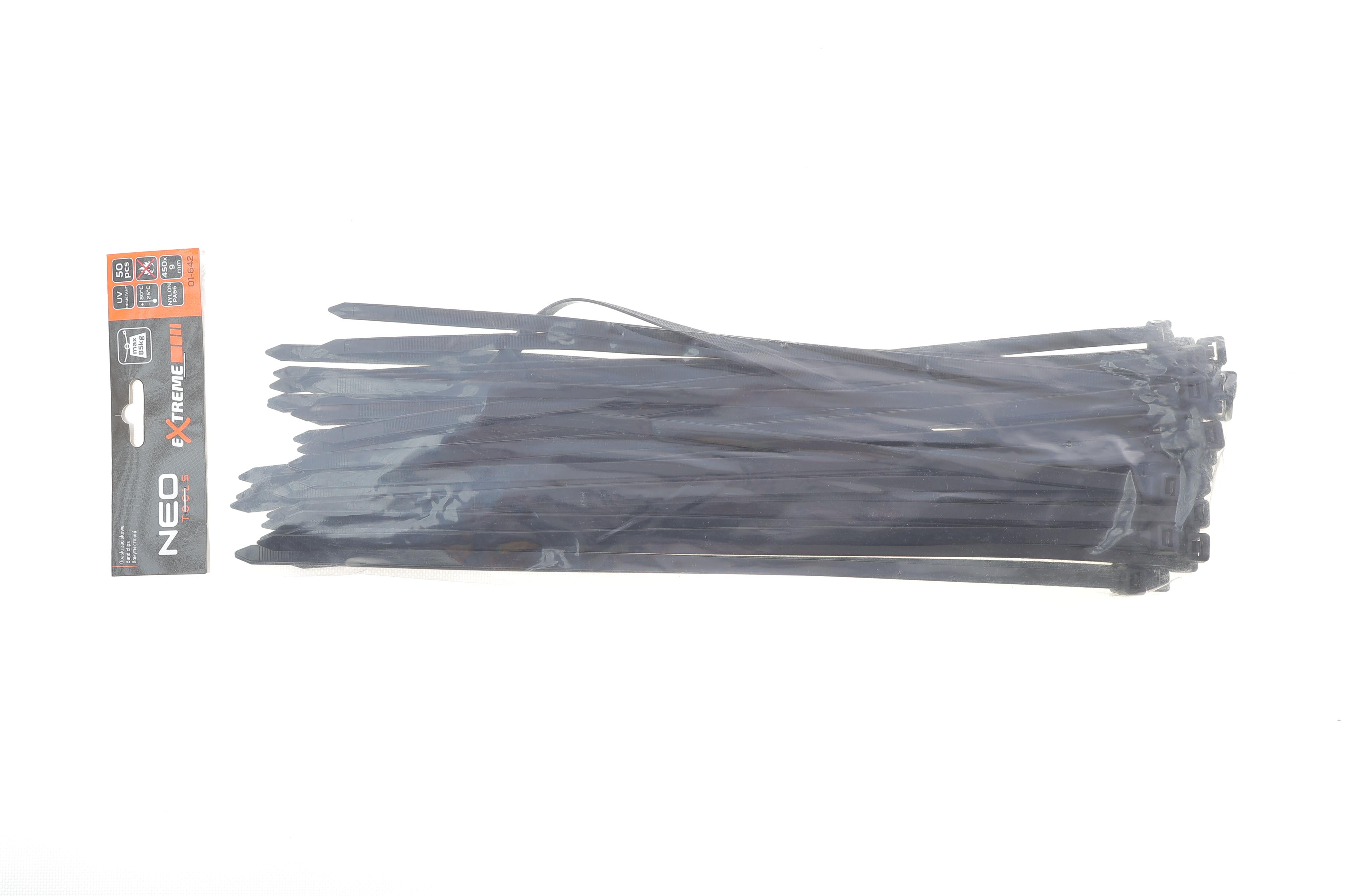 Набір стяжок пластикових EXTREME 9,0x450 мм 50 од. (чорна)