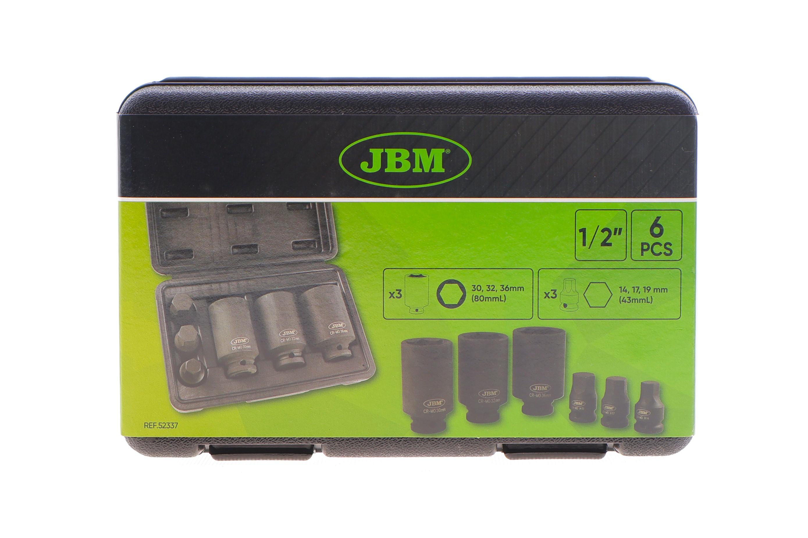 Набір ударних головок та біт 1/2" 14-36 мм 6 од.