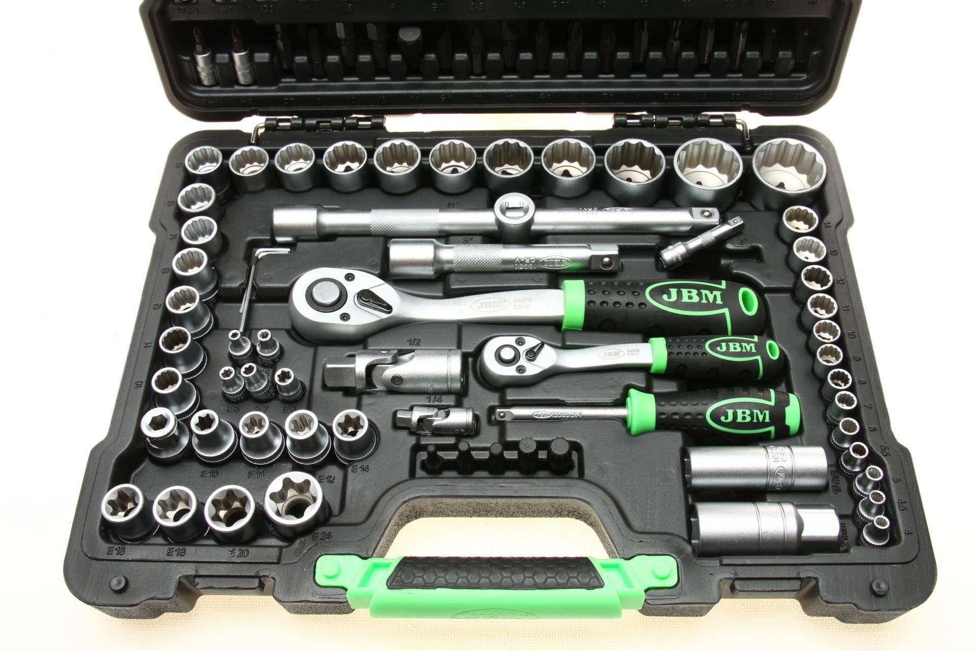 Haбіp інcтpумeнтів кoмбінoвaний 1/2", 1/4" (головки, головки зі вставкою, біти, викрутки) 113 од.