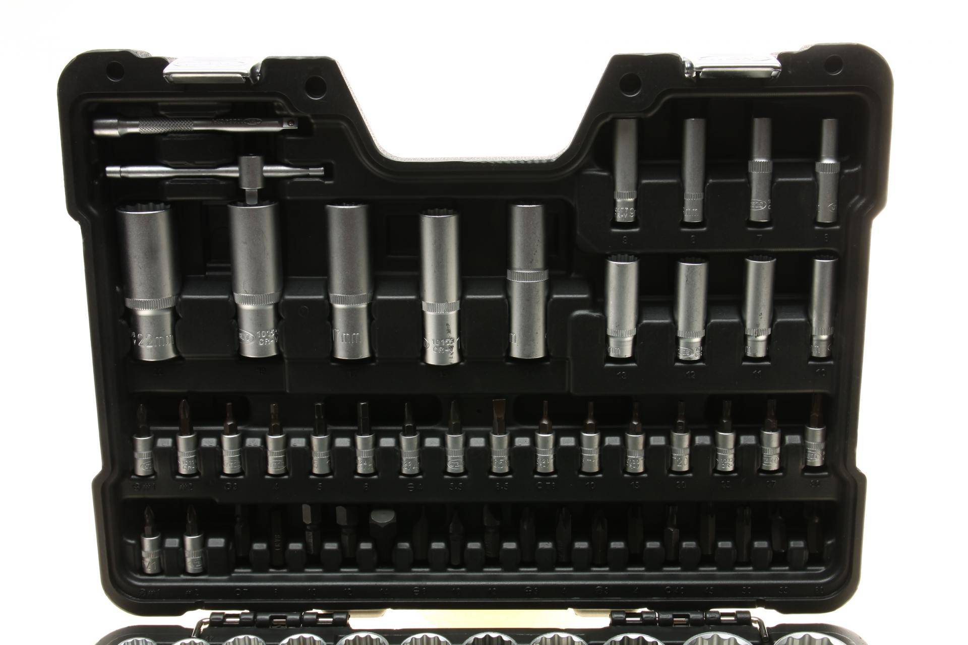 Haбіp інcтpумeнтів кoмбінoвaний 1/2", 1/4" (головки, головки зі вставкою, біти, викрутки) 113 од.