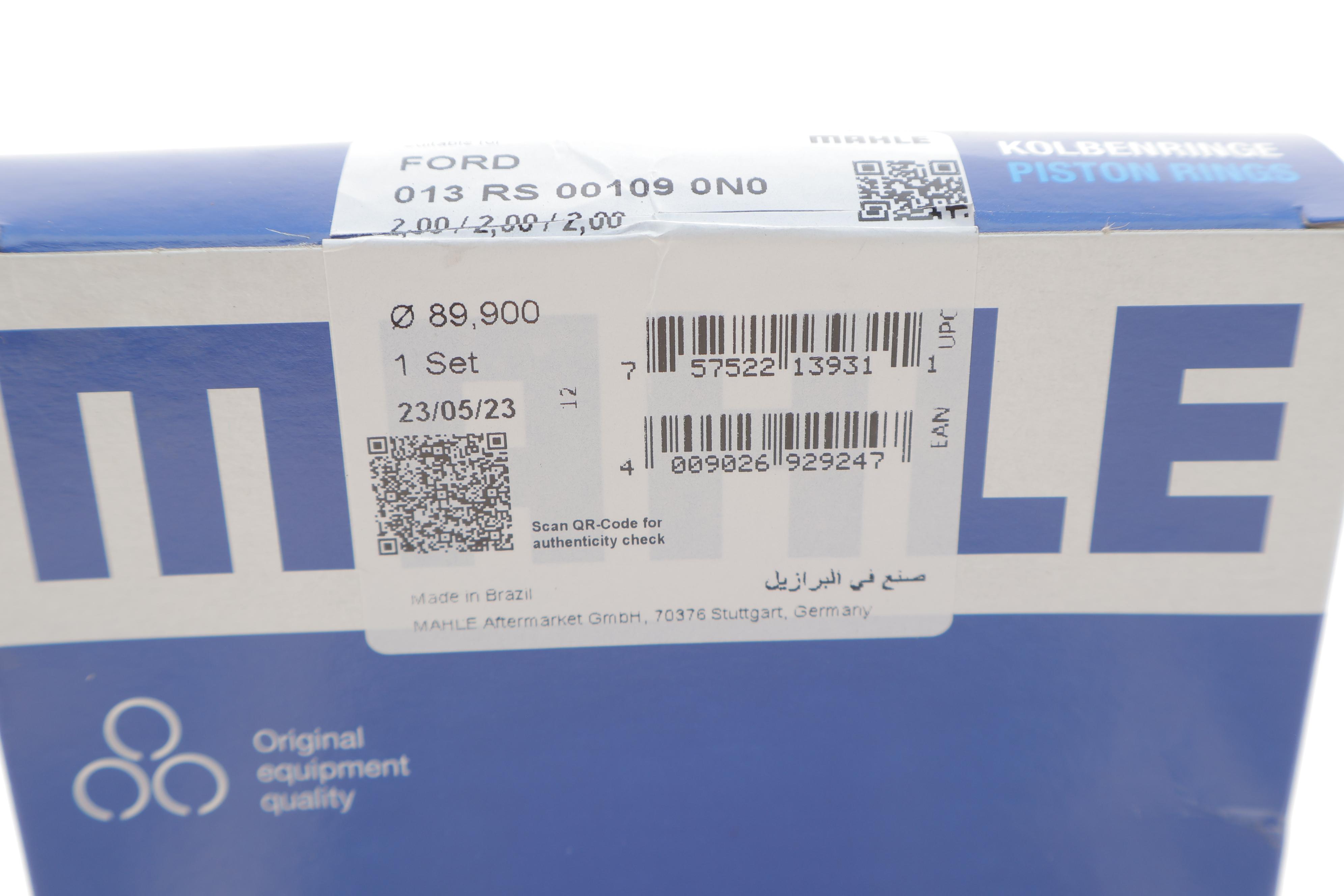 Кільця поршневі Ford Transit 2.4DI 04- (89.90mm/STD) (2-2-2)