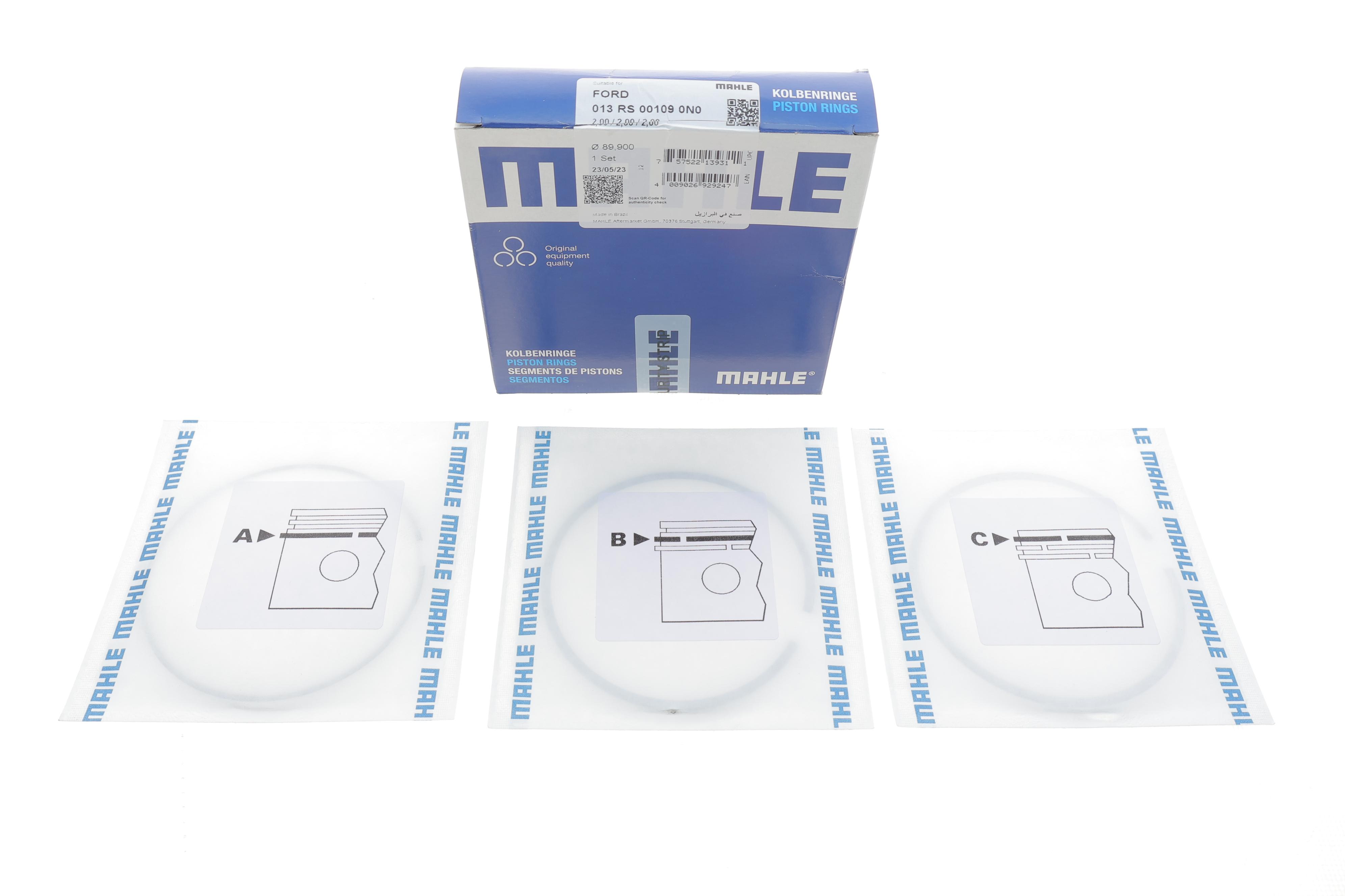 Кільця поршневі Ford Transit 2.4DI 04- (89.90mm/STD) (2-2-2)