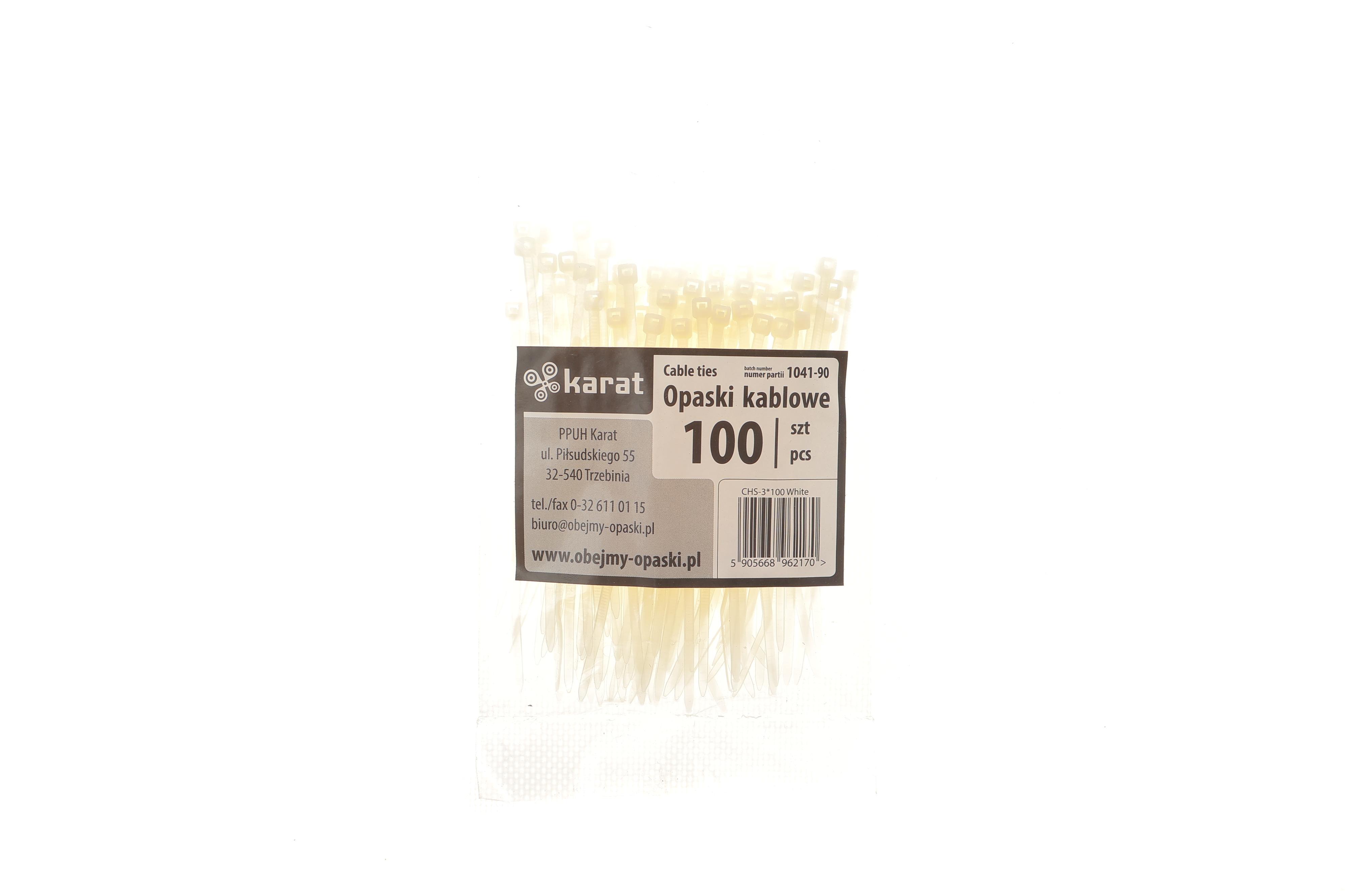 Набір стяжок пластикових 2,5x100 мм 100 од. (біла)