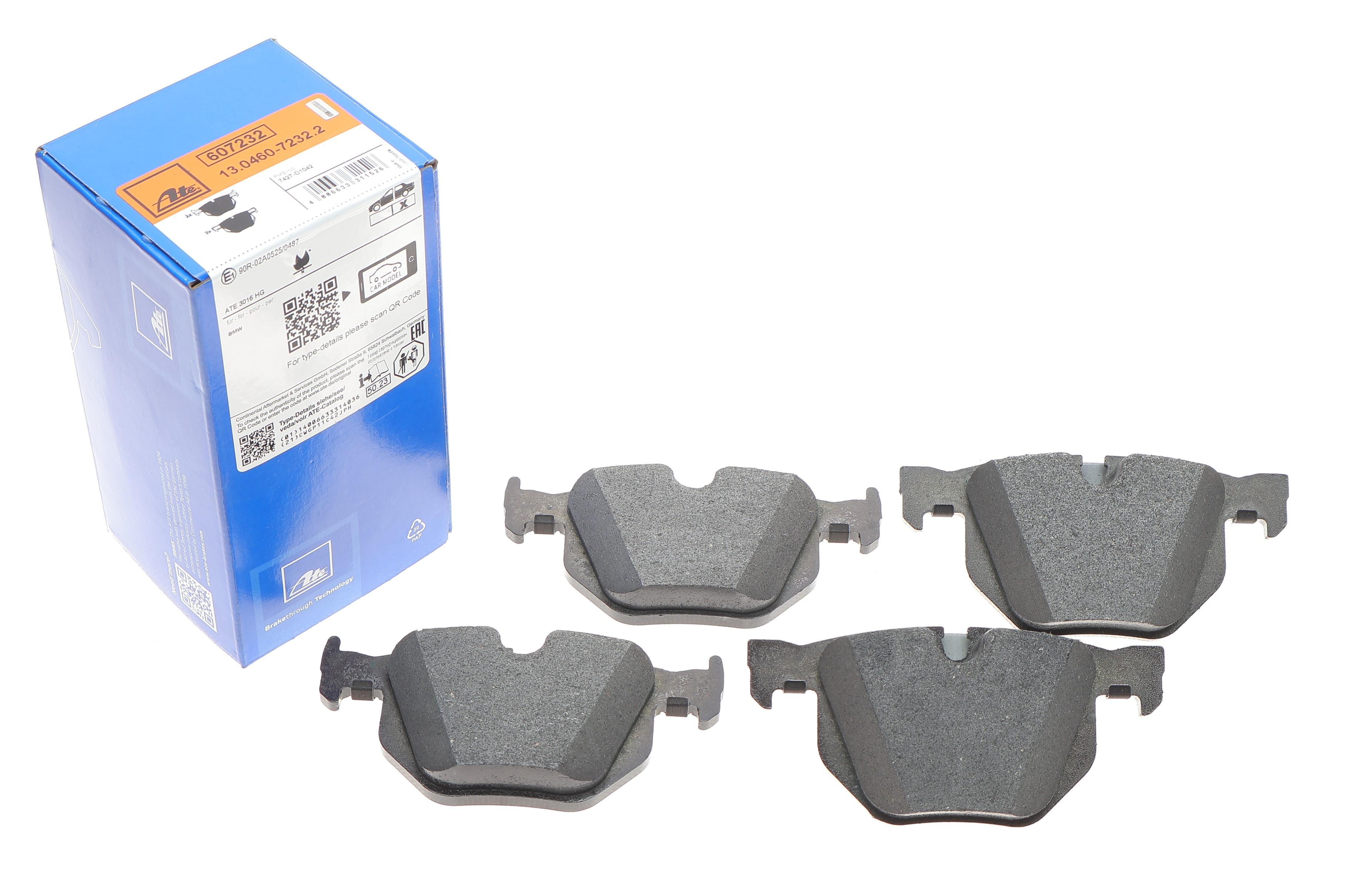 Колодки гальмівні (задні) BMW X5 (E70) 06-13/(F15/F85) 13-18/X6 (E71/E72) 08-14/(F16/F86) 14-19 (Ate)