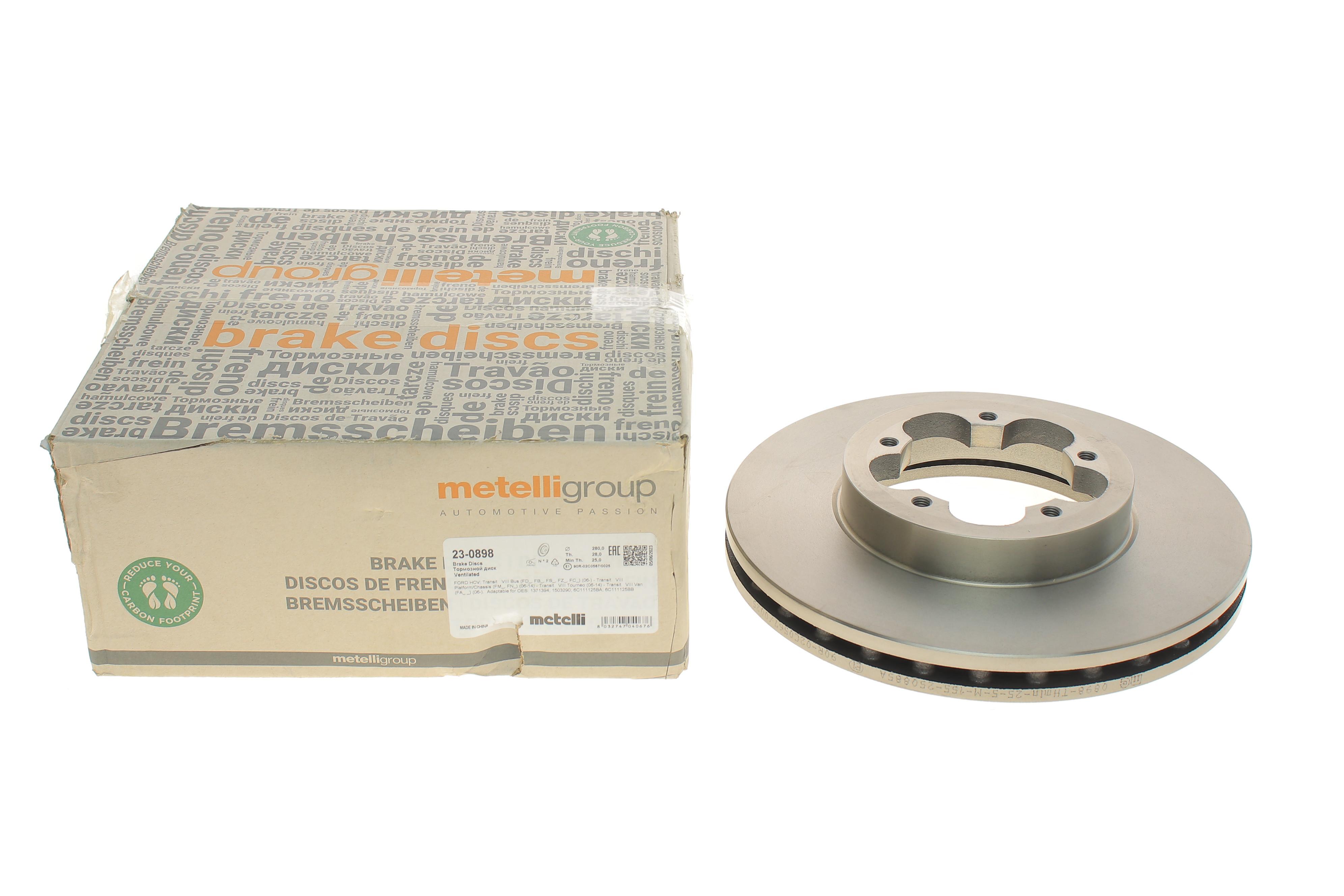 Диск гальмівний (передній) Ford Transit 2.2-2.4/3.2TDCI/2.3 16V 06-14 (280x28) (вентильований)