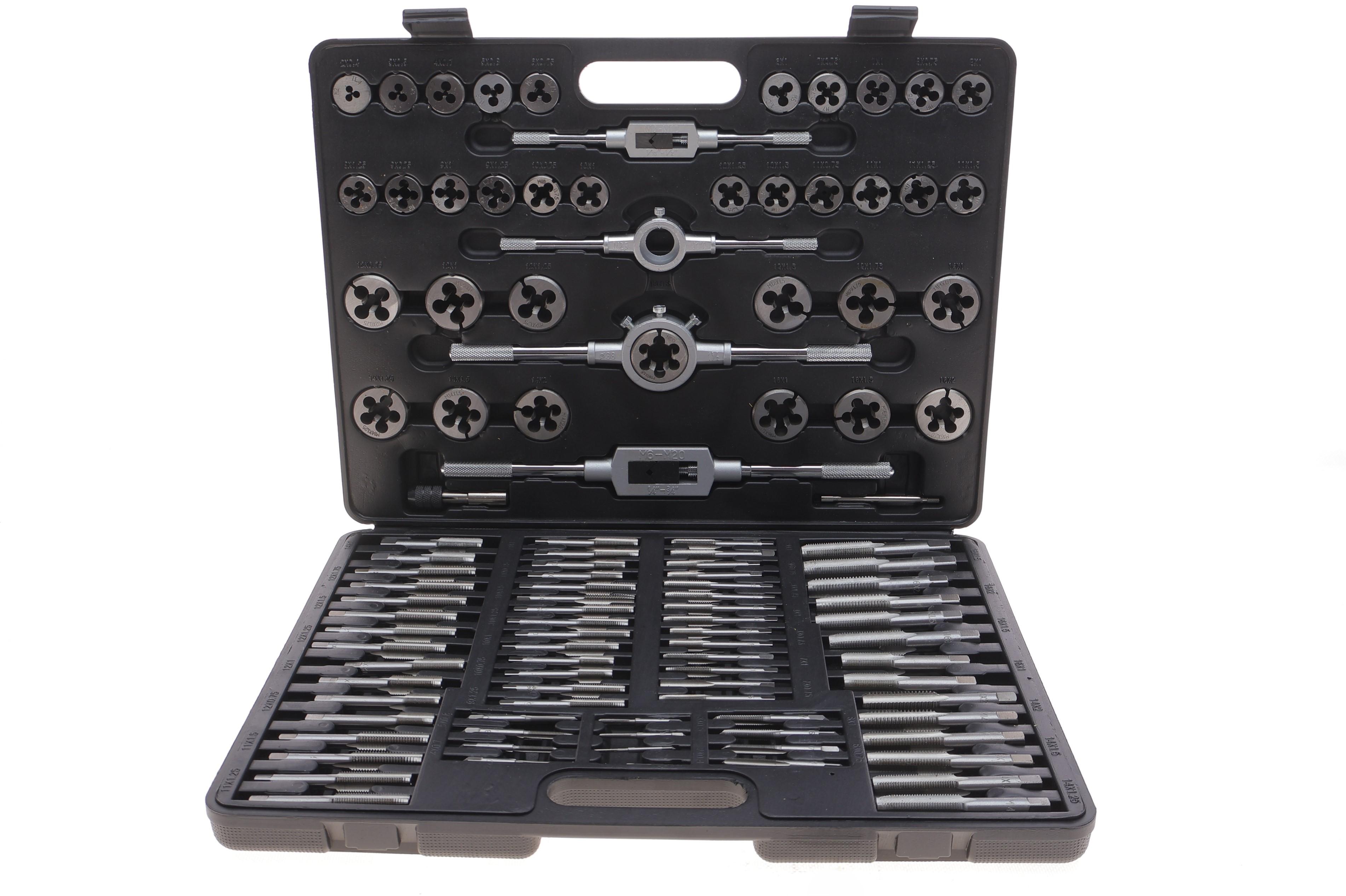 Набір інструментів для нарізки різьби (мітчики і плашки) 110 од.