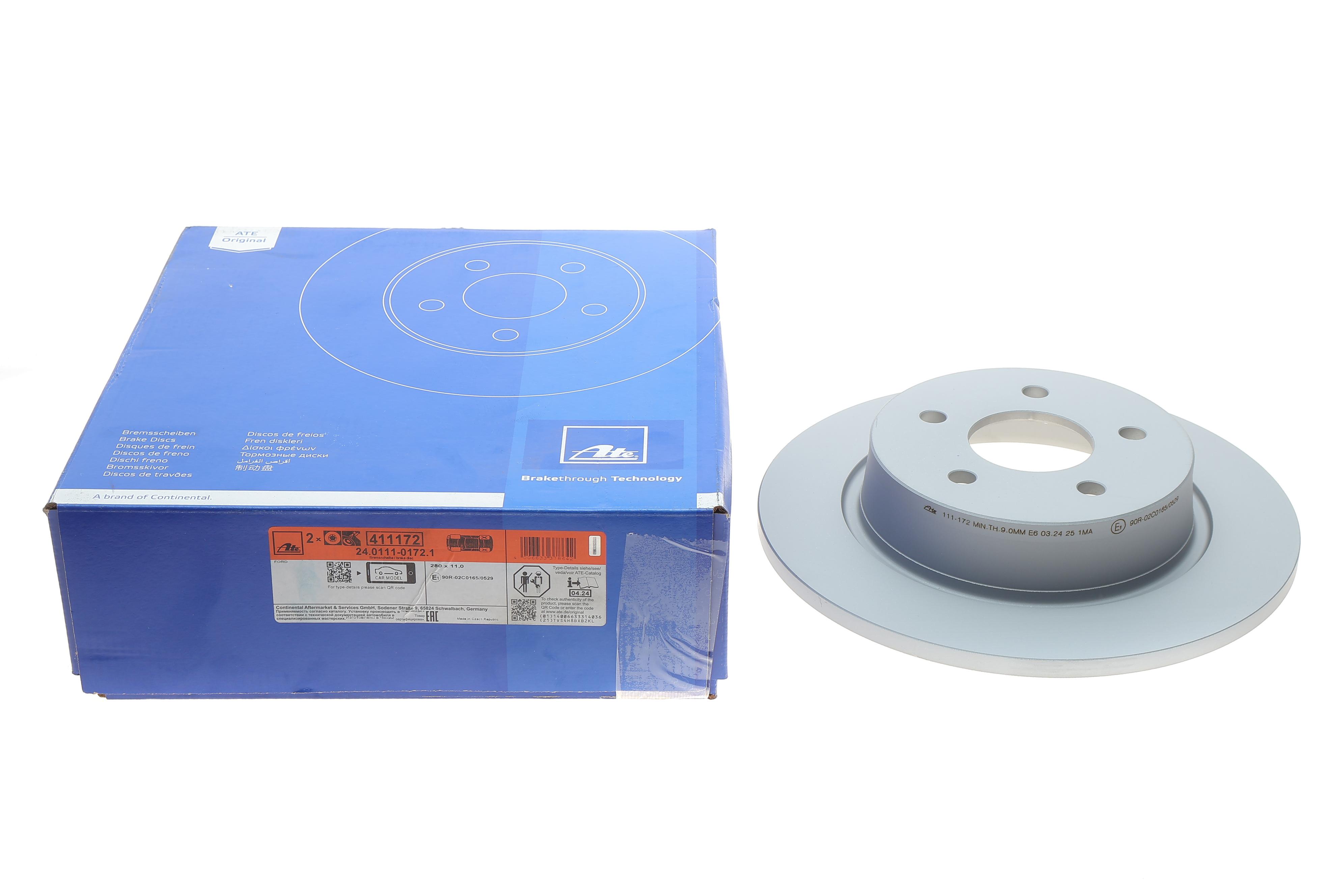 Диск гальмівний (задній) Ford C-Max 10-/Kuga/Transit Connect 13- (280x11) (з покриттям) (повний)