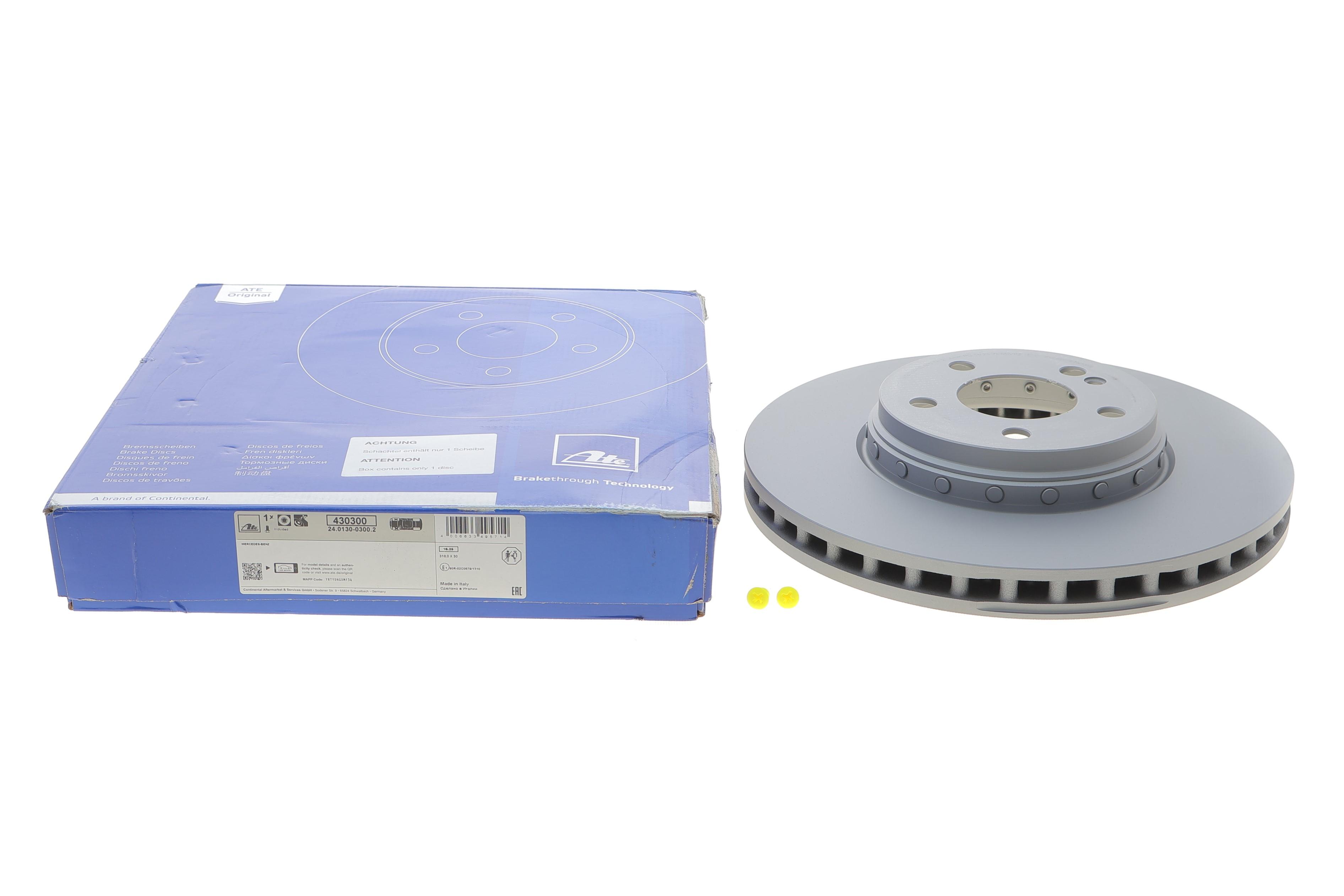 Диск гальмівний (передній) MB C-class (W205/S205/C205) 14- (318x30) (вентил.) (з покрит.)