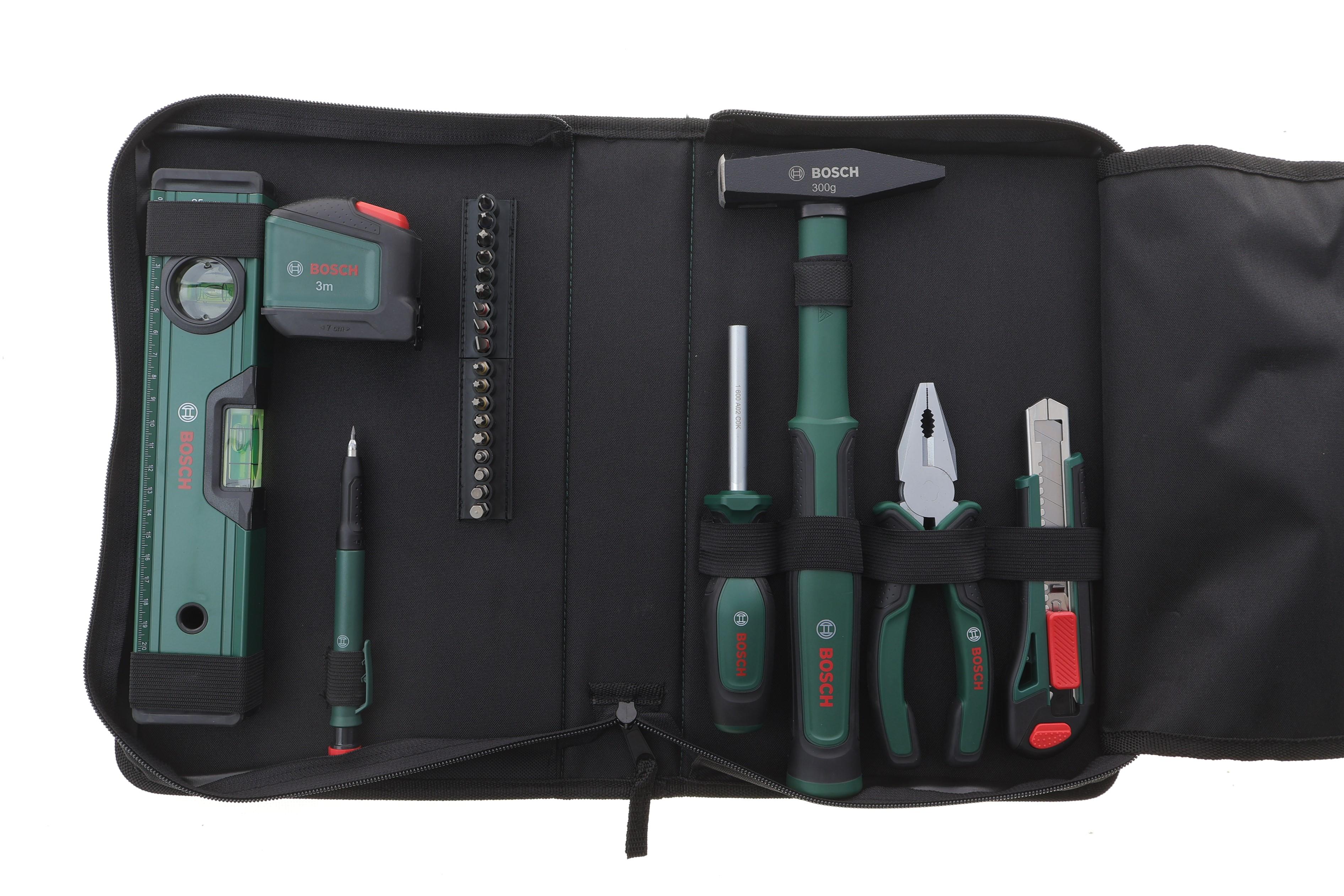 Набір інструменту комбінований (молоток, біти, викрутка, плоскогубці, рівень) 25 од.