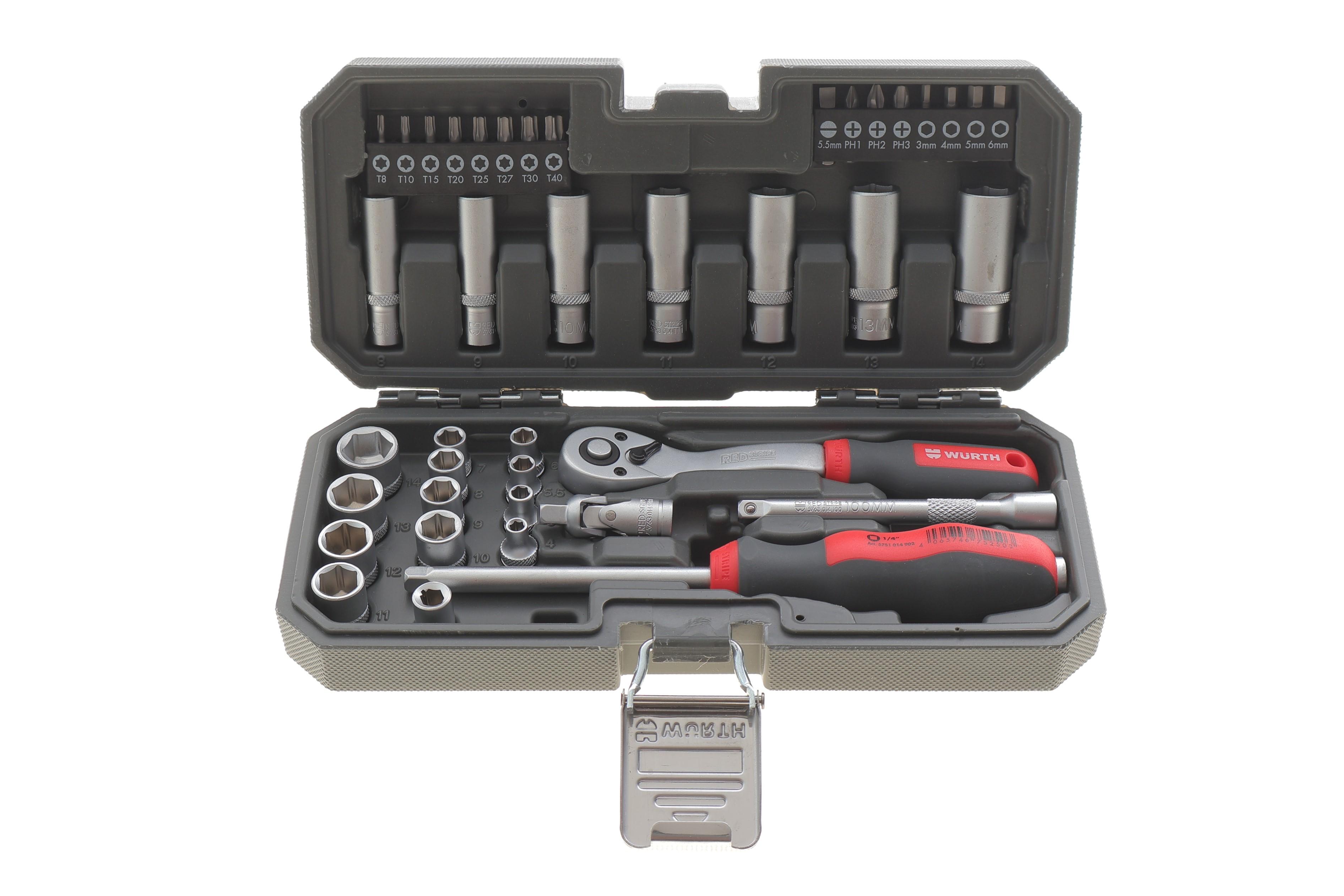 Набор инструмента (40 ед.) (1/4") RED STRIPE