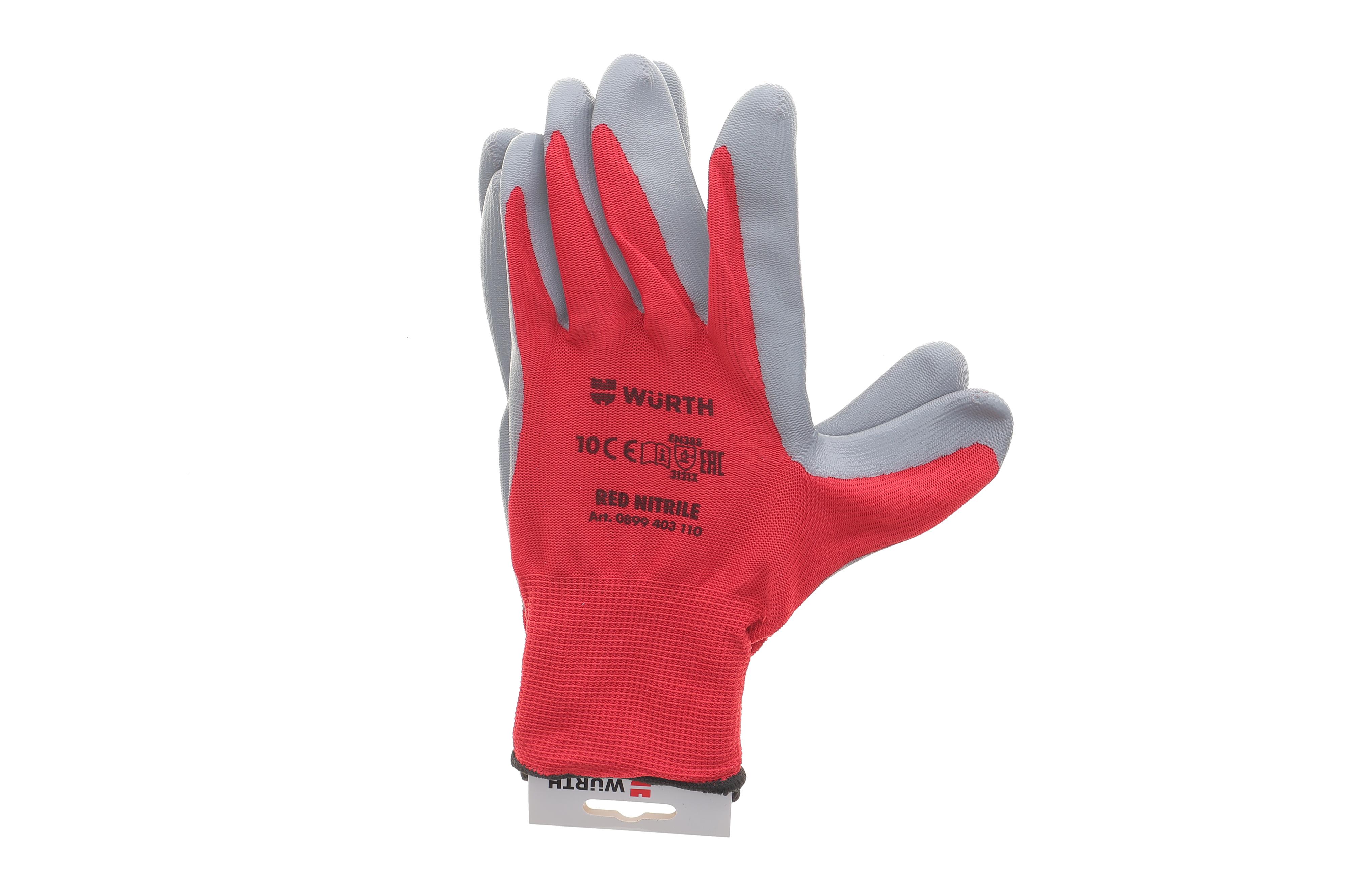 Рукавиці з нітриловим покриттям (XL) RED NITRILE