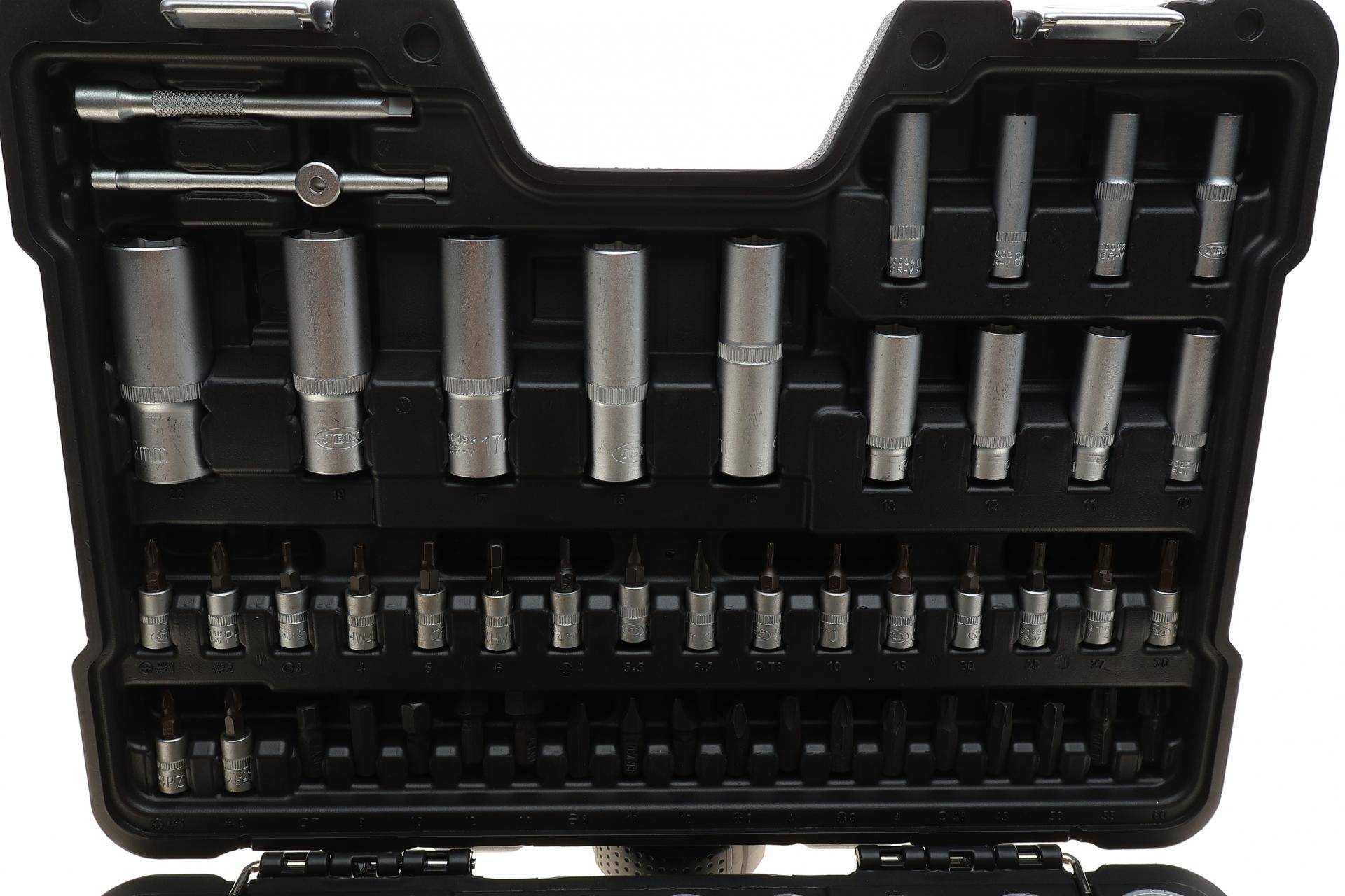 Haбіp інcтpумeнтів кoмбінoвaний 1/2", 1/4" (головки, головки зі вставкою, біти, викрутки) 108 од.