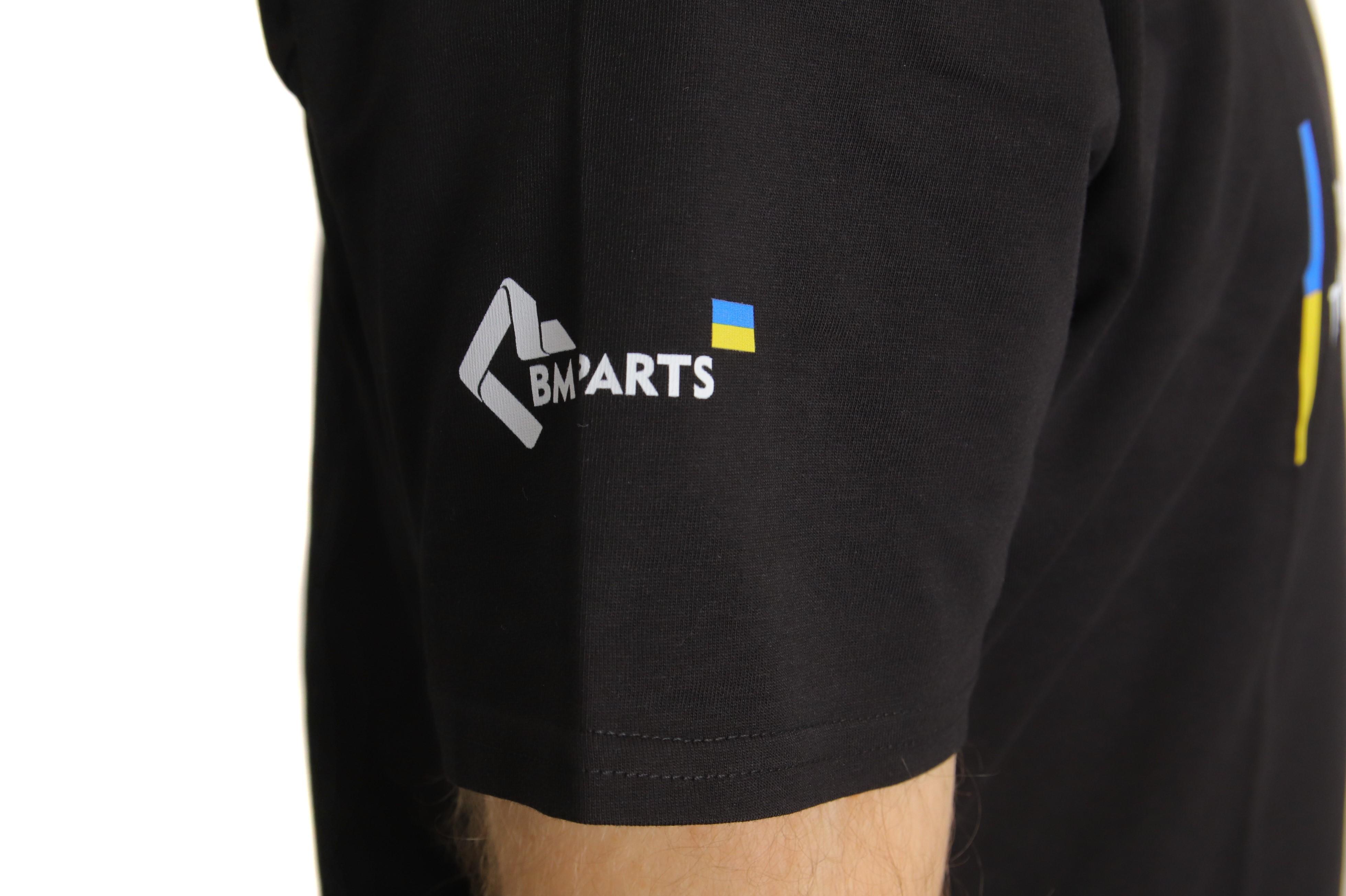 Футболка патріотична BM Parts, чорна, XL (100% бавовна)