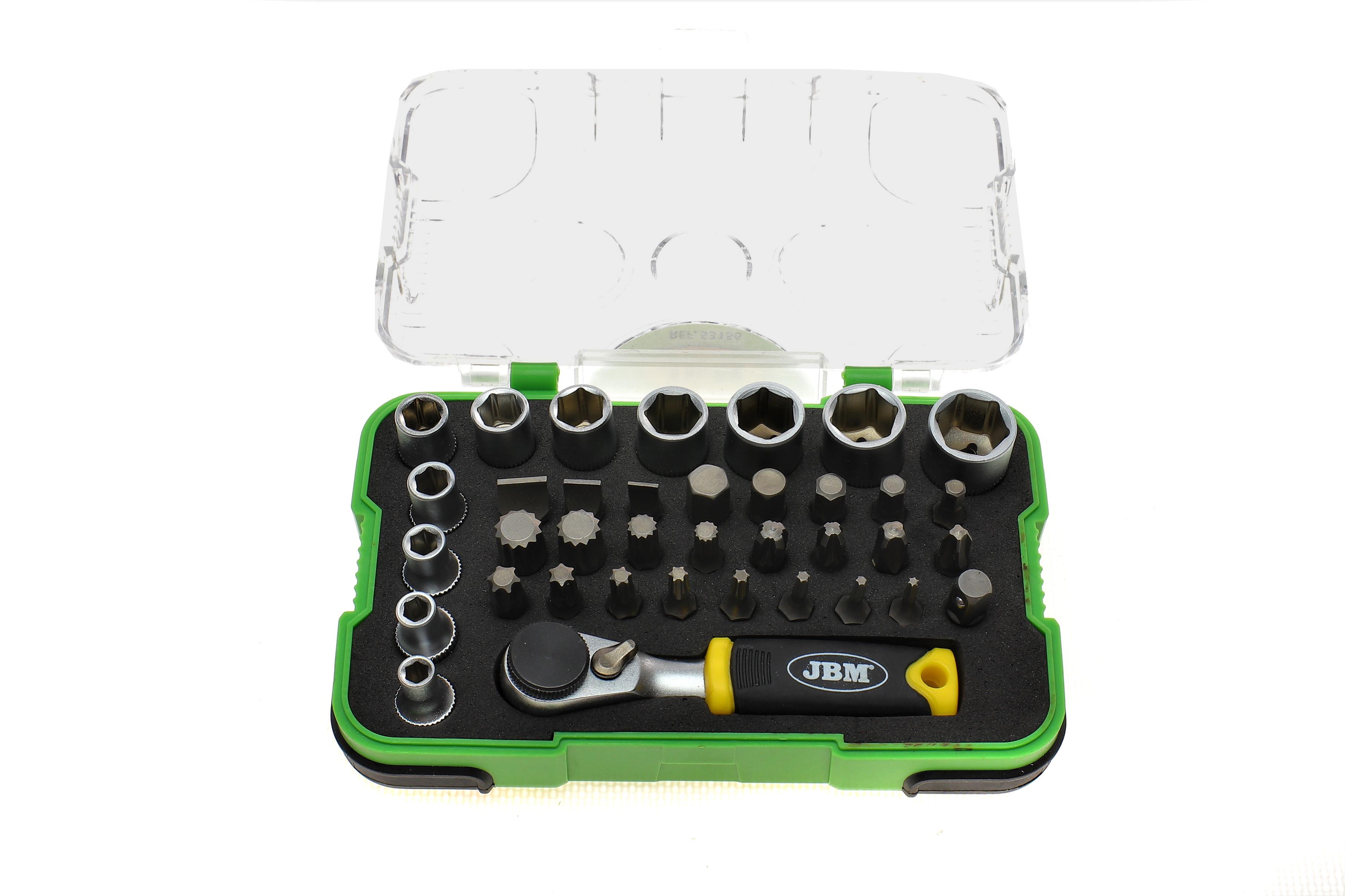 Набір інструментів комбінований 1/4" (головки, біти) 38 од.