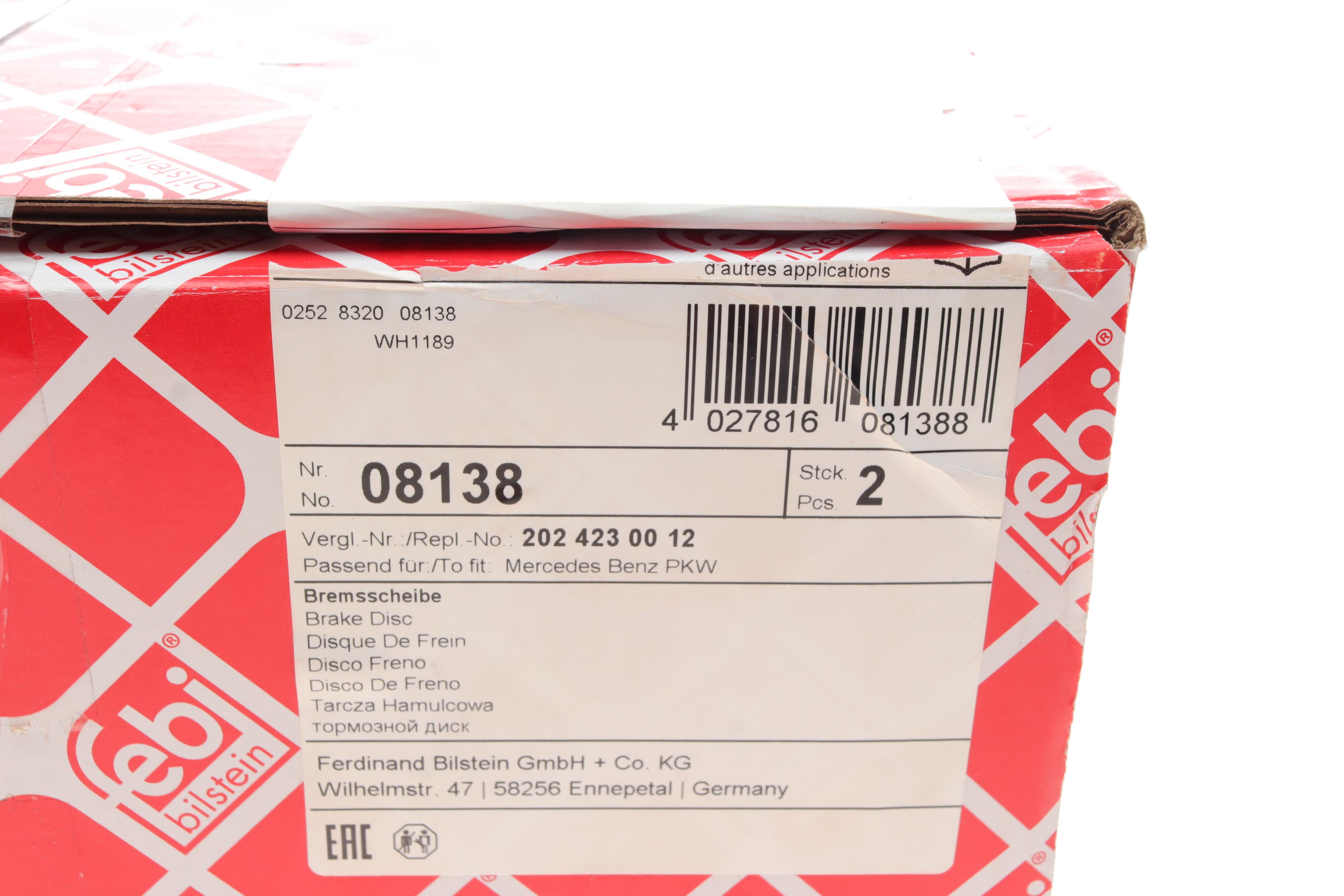 Диск гальмівний (задній) MB 190 (W201)/124/C-class (W202) 82-00 (258x9)