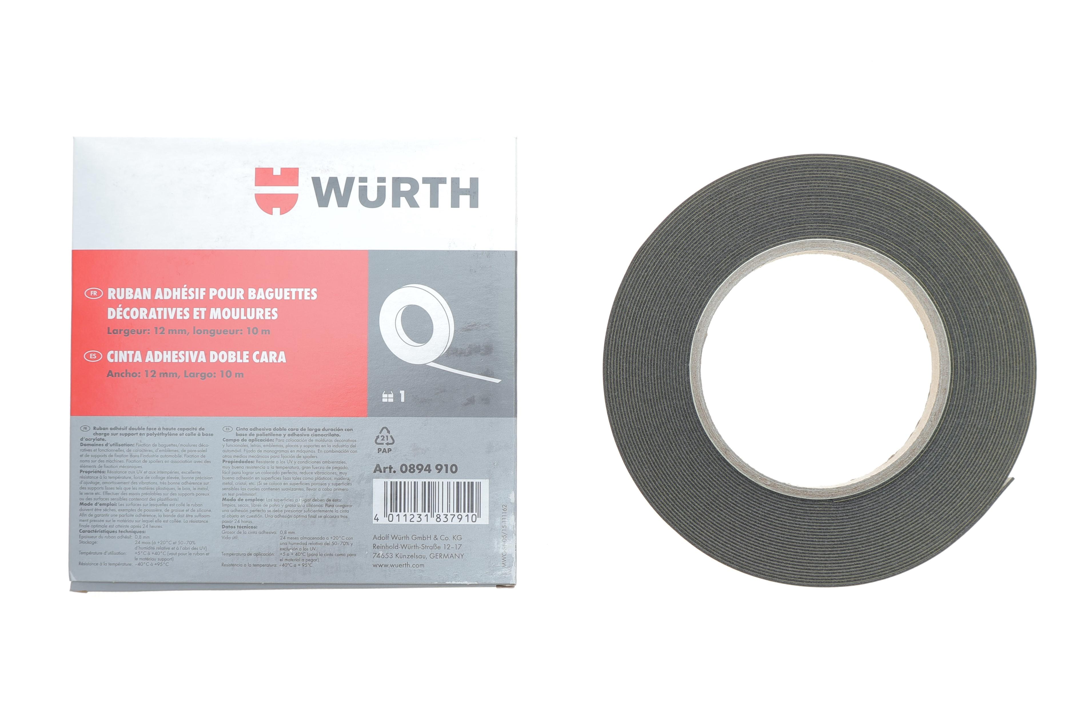 Лента клейкая двухсторонняя черная 12mmx10m