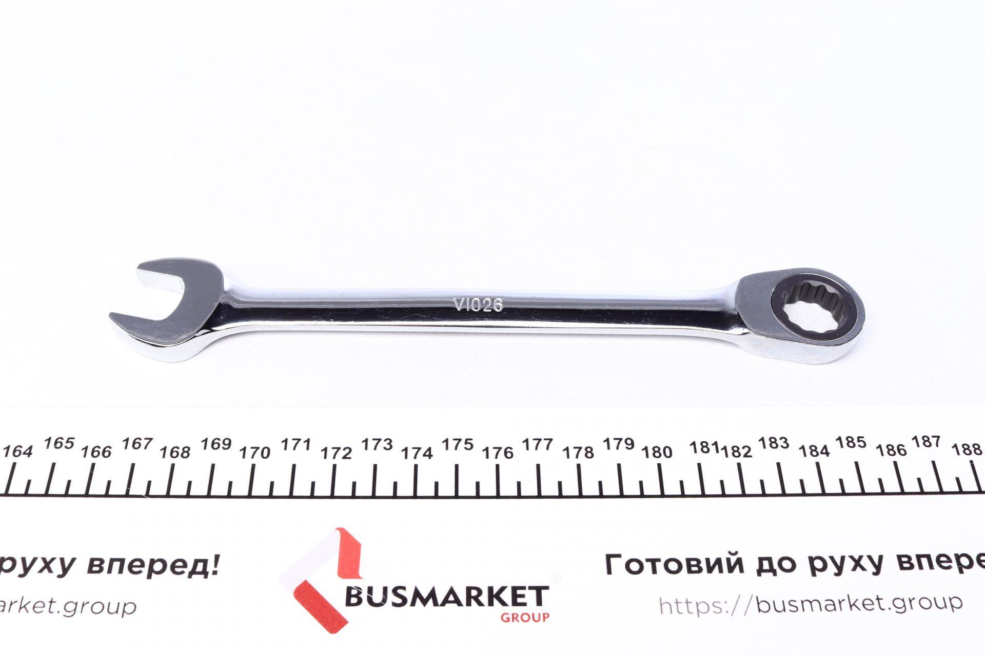 Ключ ріжково-накидний з тріскачкою 15 мм 72 зуб. L-200 мм