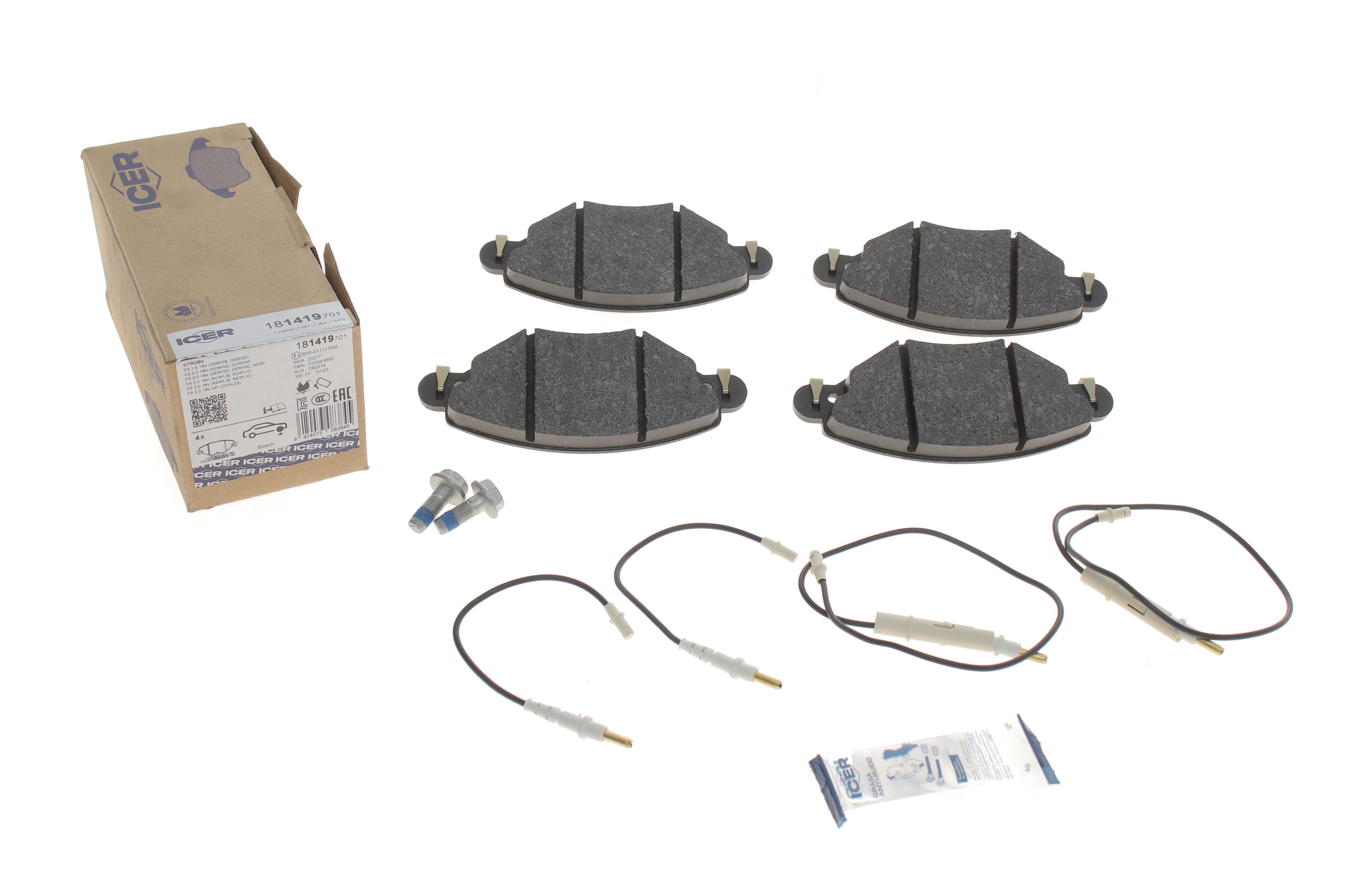 Колодки гальмівні (передні) Citroen C5 01- (+датчики)