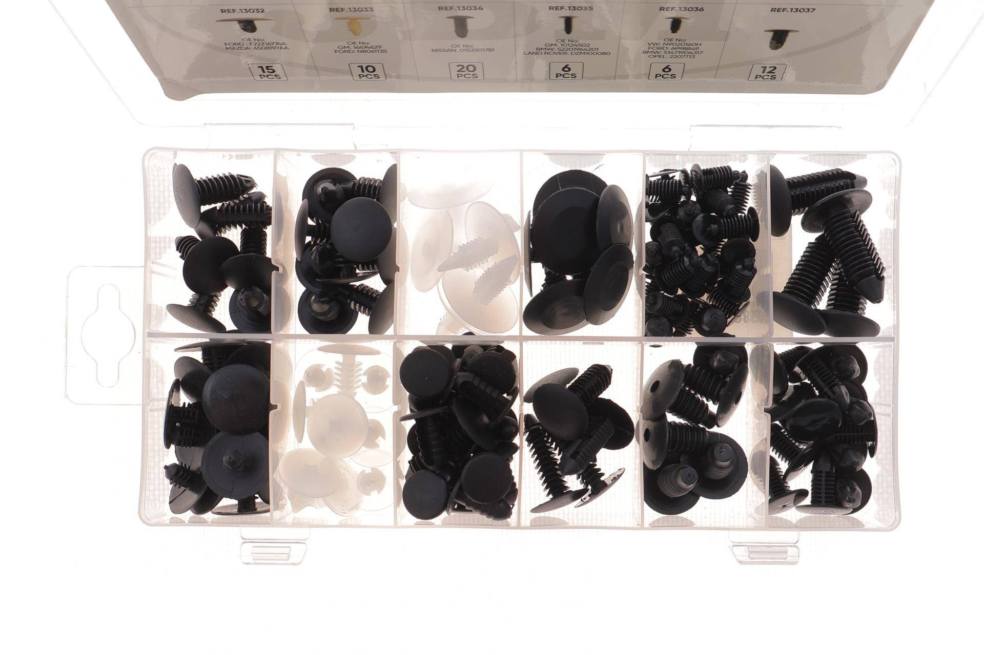 Набір кліпс пластикових універсальних (128шт)