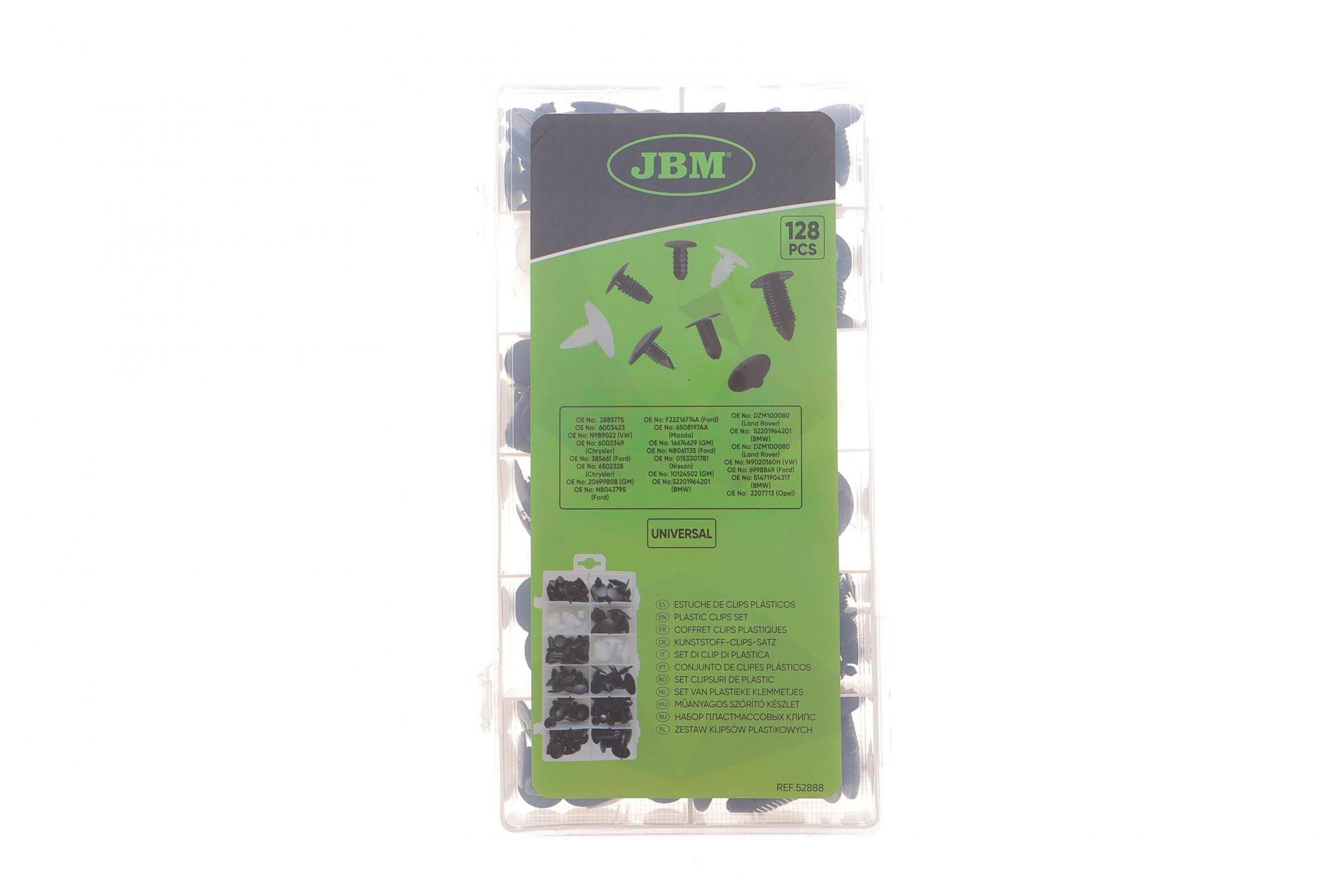 Набір кліпс пластикових універсальних (128шт)