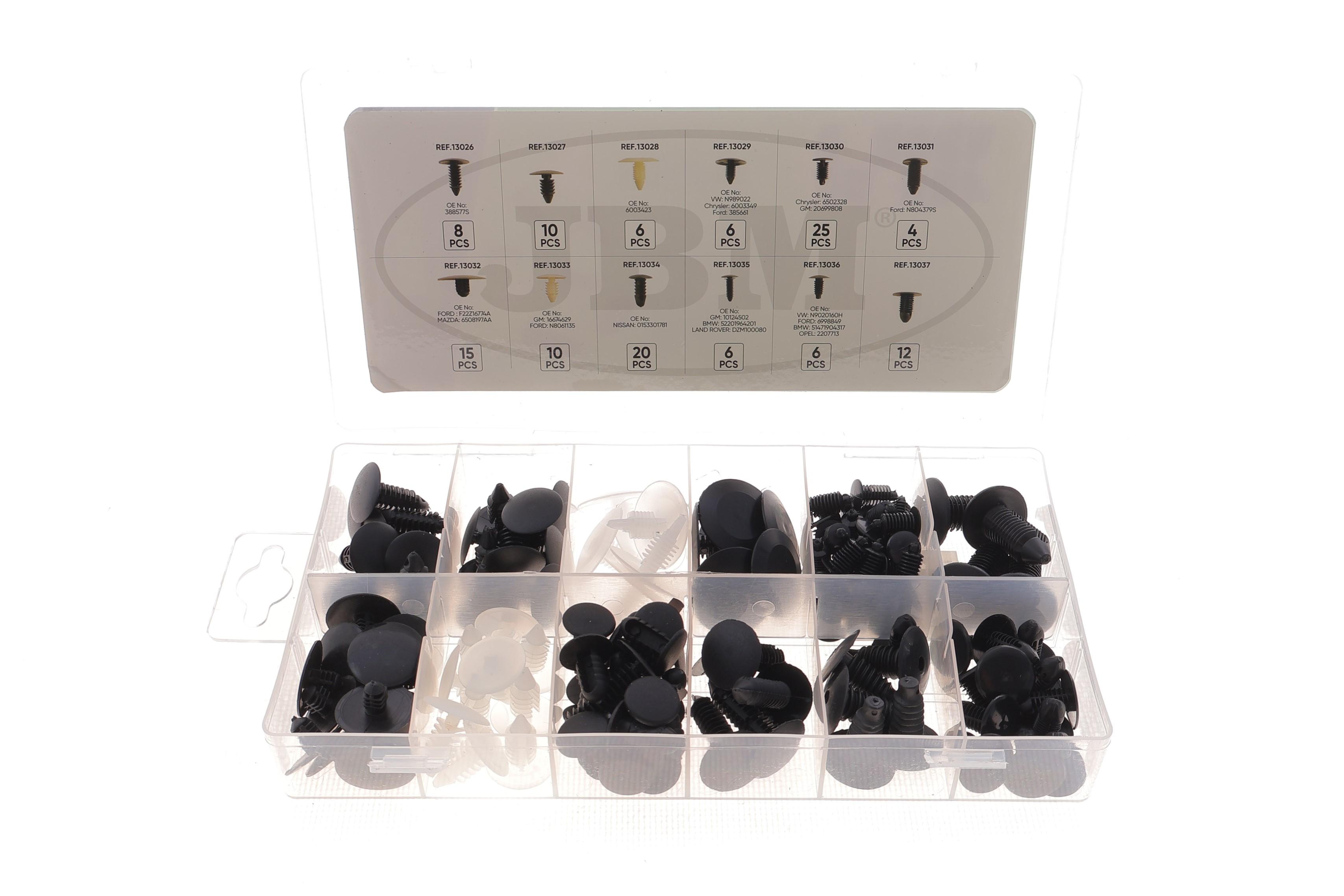 Набір кліпс пластикових універсальних (128шт)