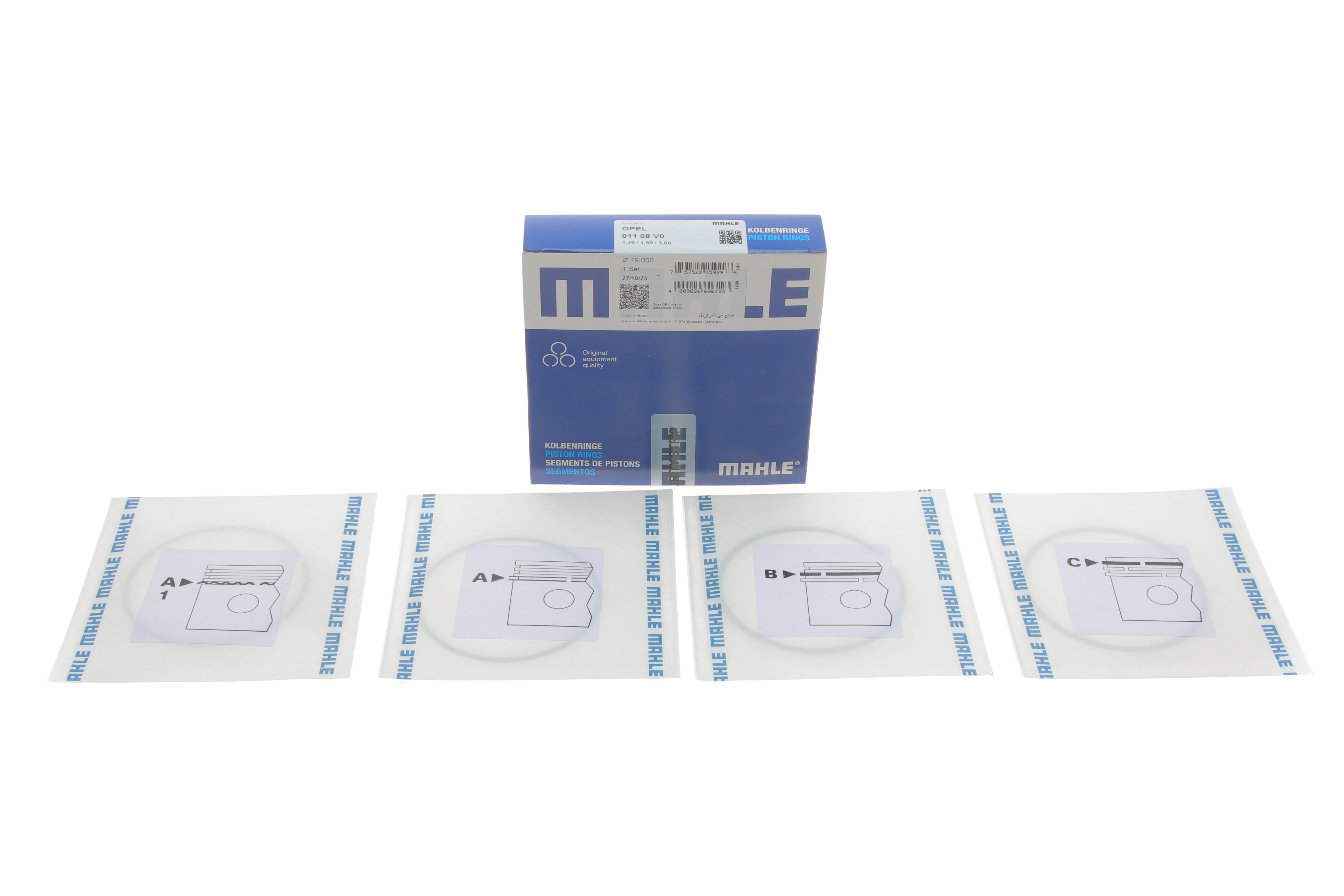 Кільця поршневі Opel Astra/Vectra/Daewoo Lanos 1.6 97- (79.00mm/STD) (1.2-1.5-3)