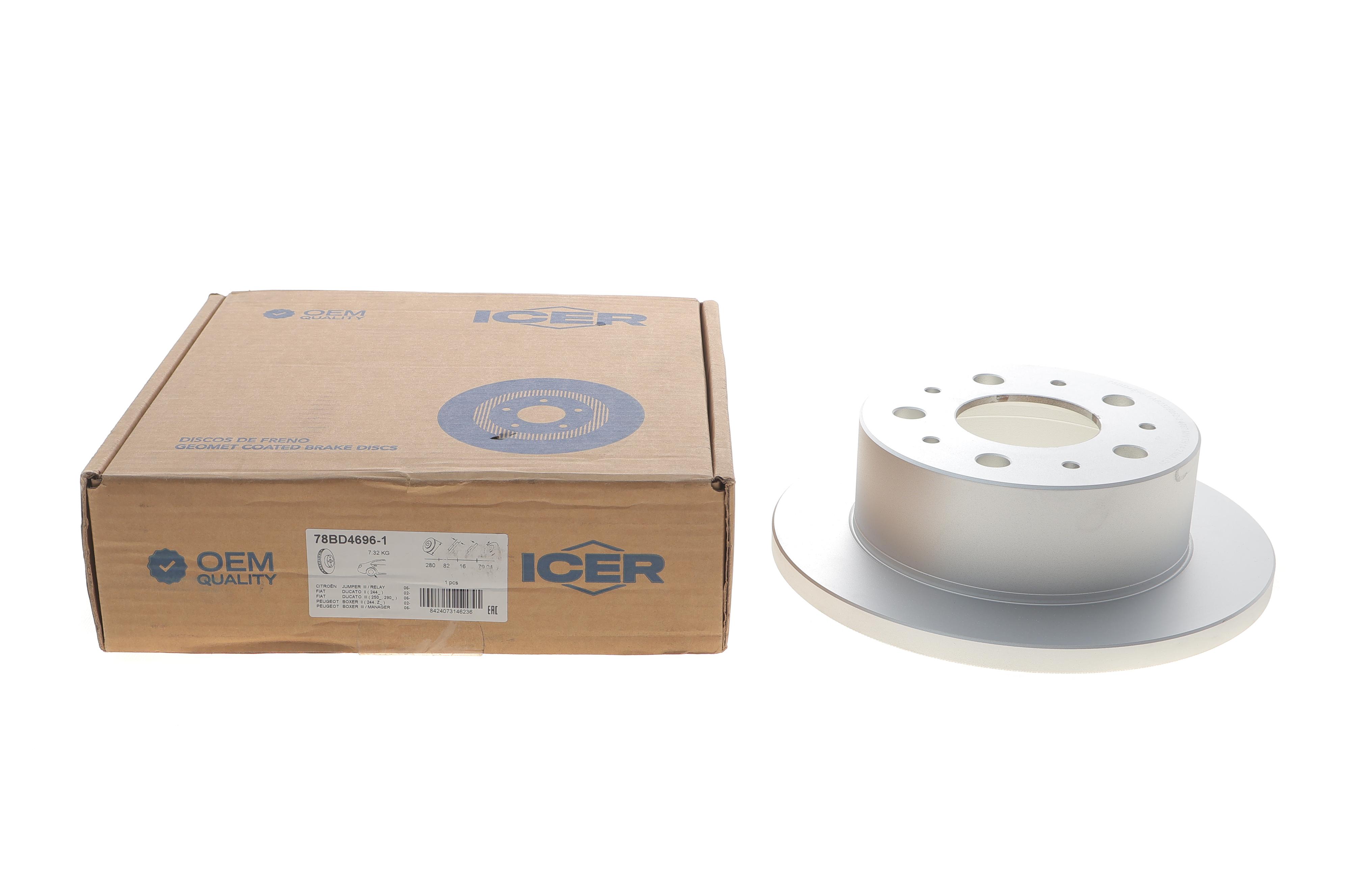 Диск гальмівний (задній) Citroen Jumper/Fiat Ducato/Peugeot Boxer 94- (280x16) (повний)