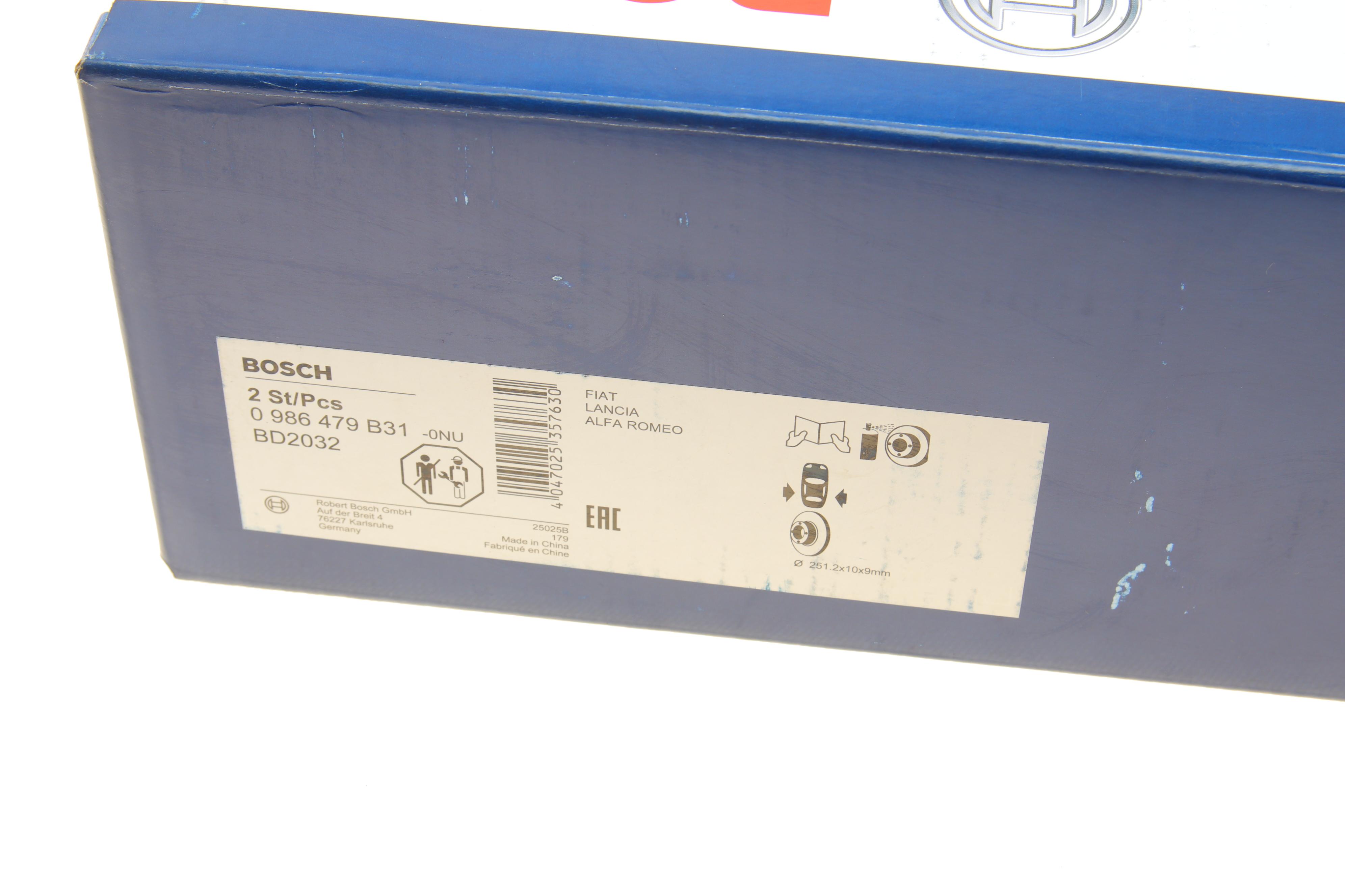 Диск гальмівний (задній) Fiat Bravo/Stilo 01-14 (251.2x10)