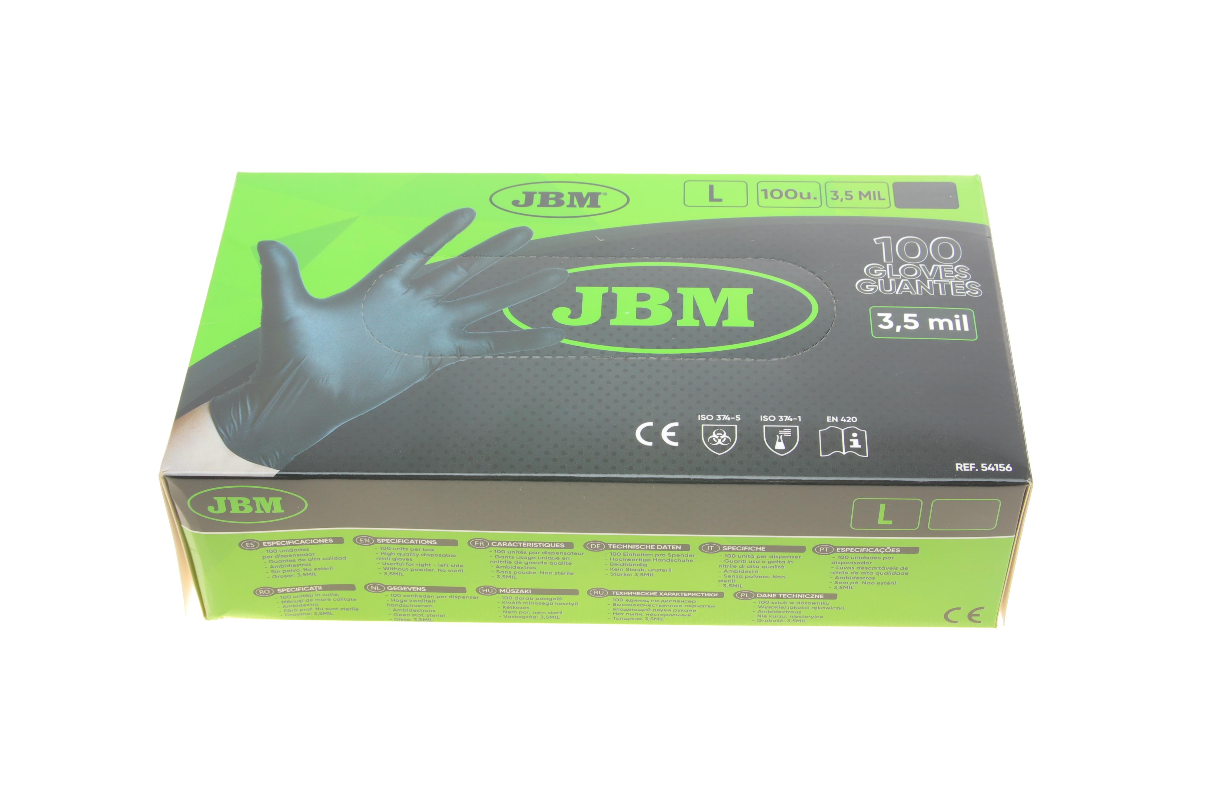 Рукавиці нітрилові (L) 100 шт. 3,5 mil (чорні)