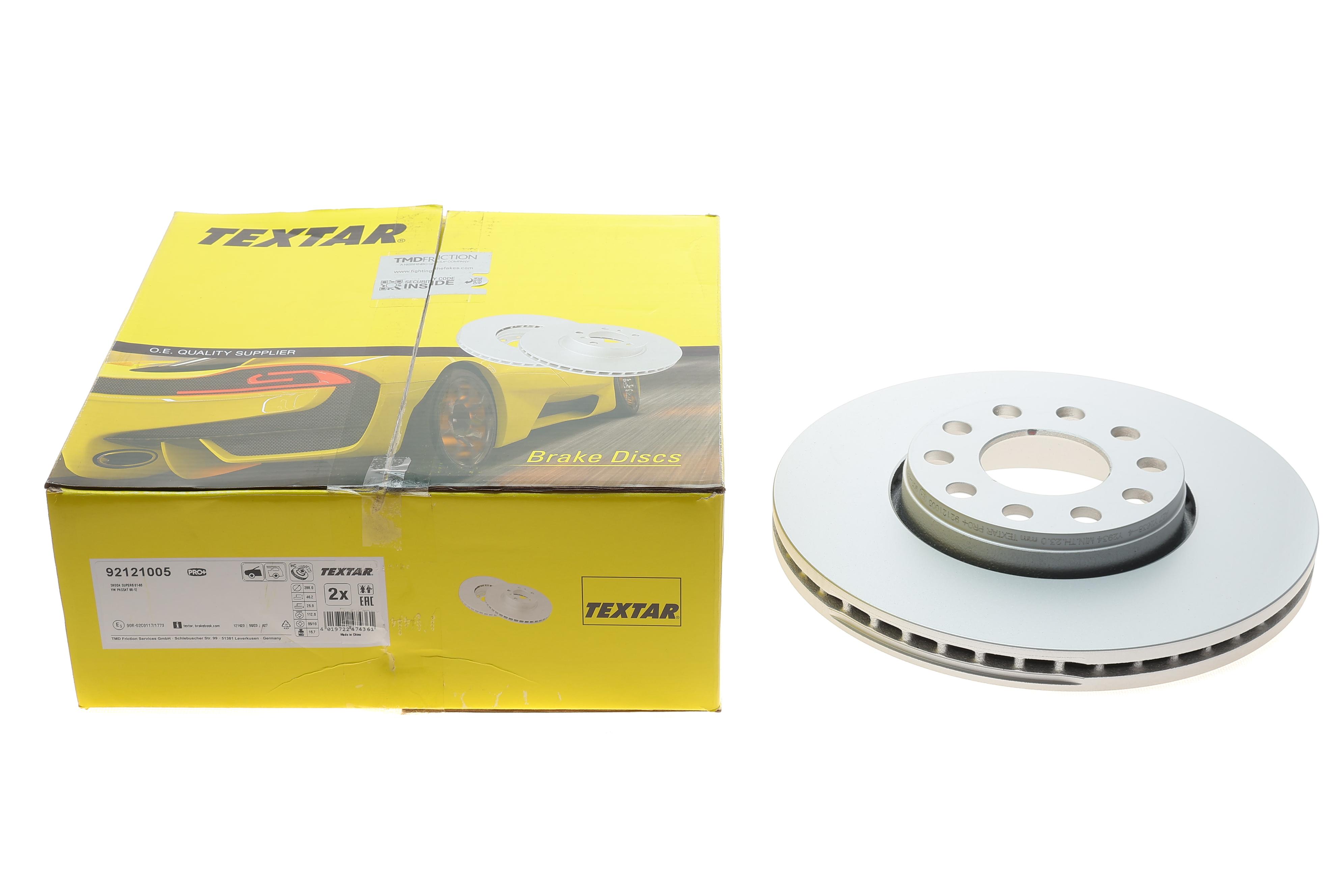 Диск гальмівний (передній) Skoda Superb/VW Passat 00-08 (288x25) PRO+