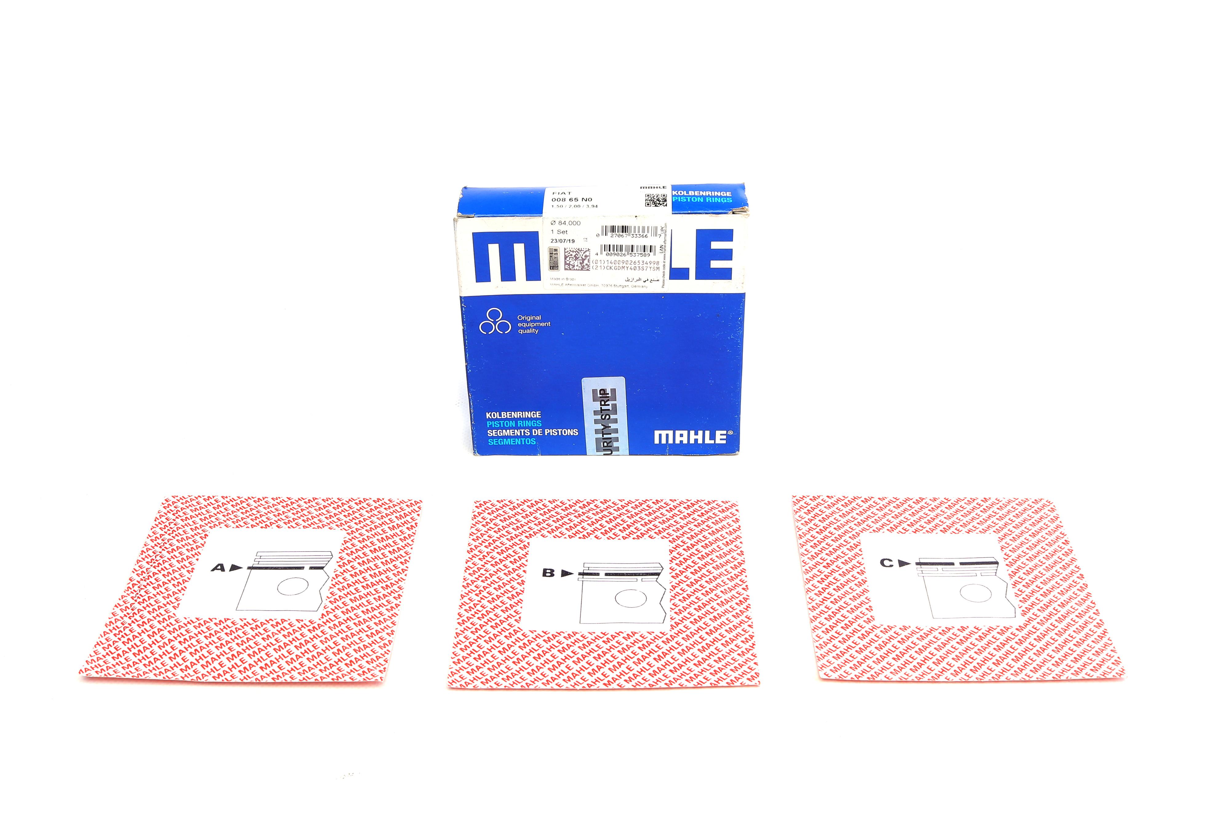 Кольца поршневые Fiat 1.6/1.8/2.0  (84.00mm/STD) (1.5-2-3.94) (1шт - 1.5)