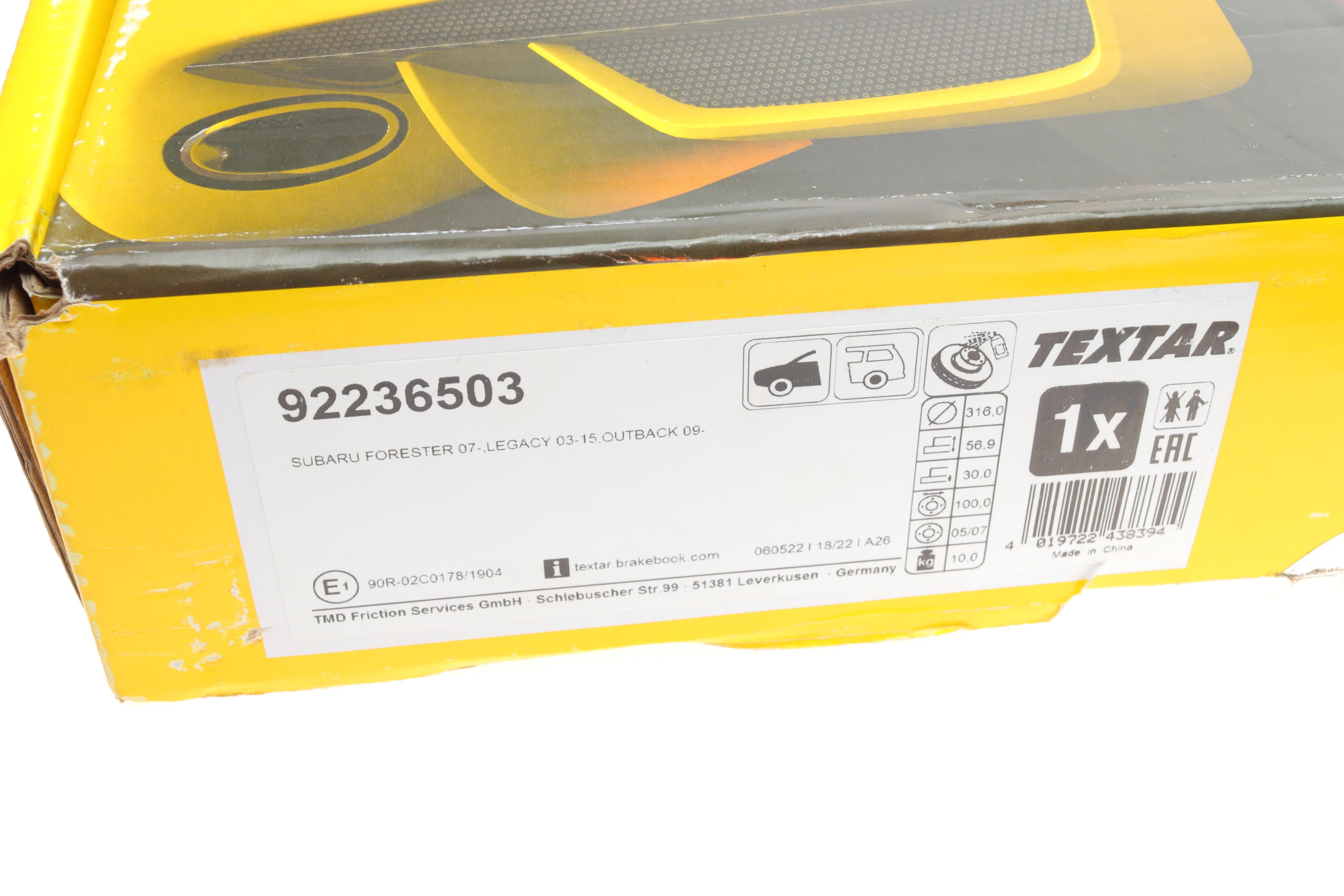 Диск тормозной (передний) Subaru Forester/Legacy/Outback 03- (316x30) PRO