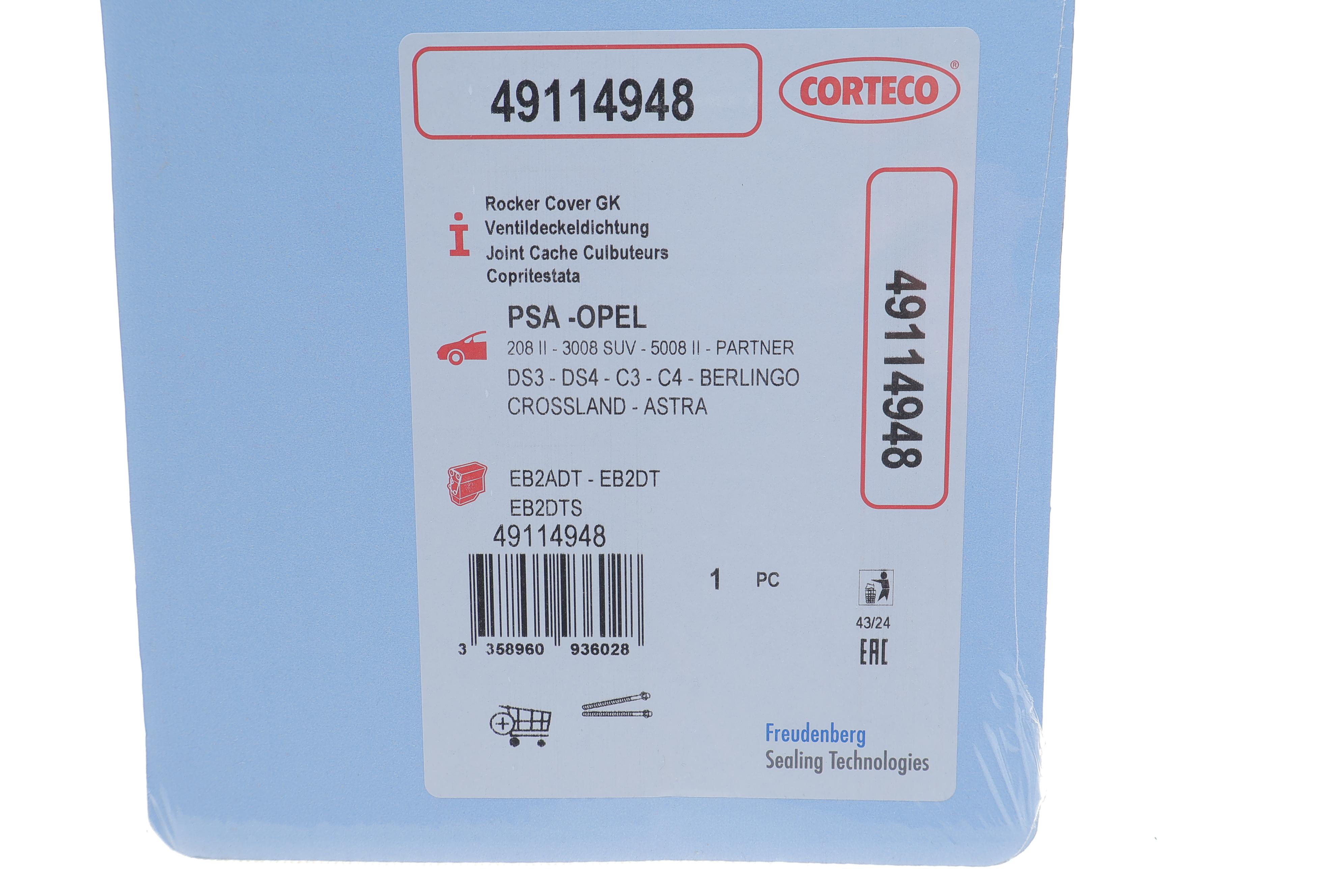 Прокладка крышки клапанов Citroen Berlingo/Peugeot Partner 1.2 THP 16-