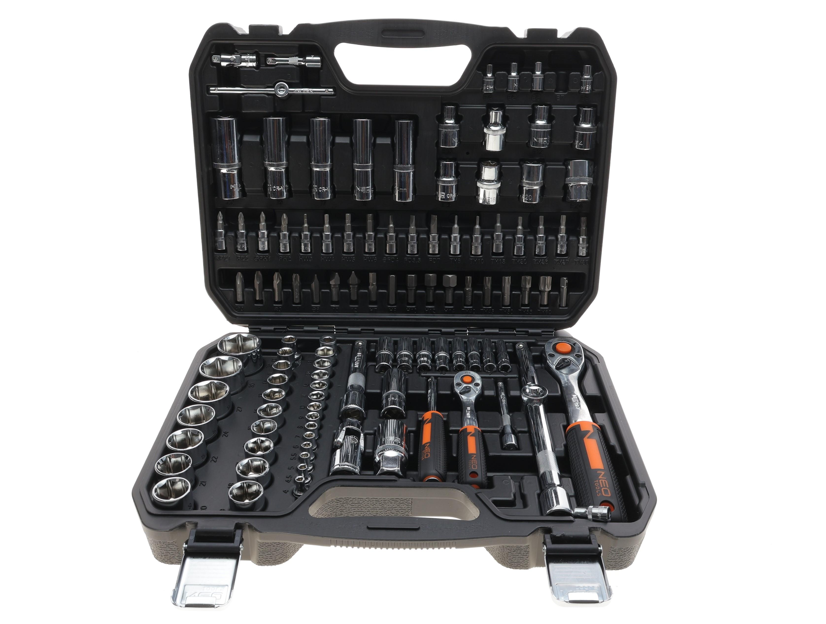 Набор инструментов комбинированный 1/2", 1/4" (головки, головки со вставкой, биты, отвертки) 110 ед.