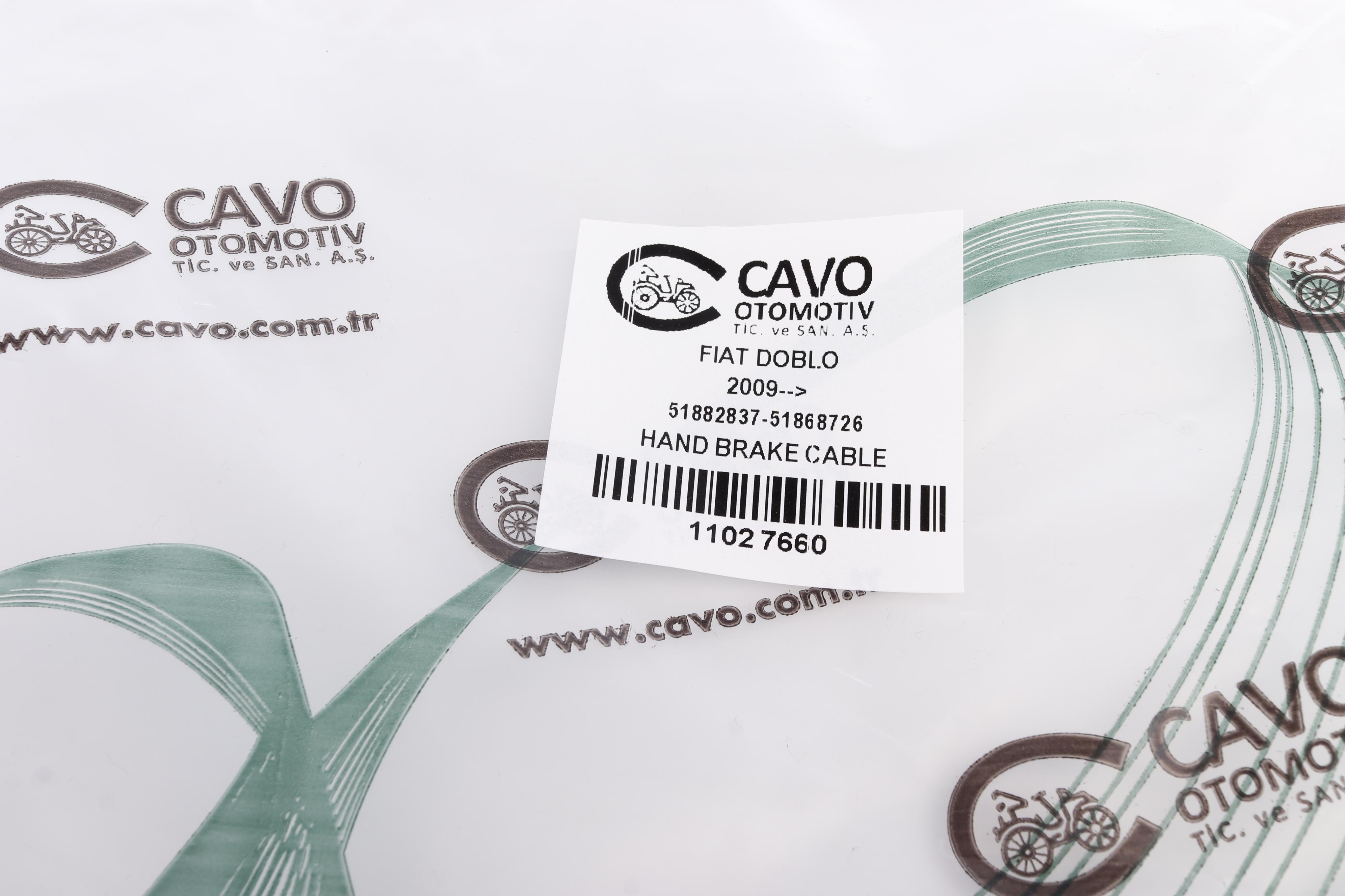 Трос ручника (задний) Fiat Doblo/Opel Combo 10- (2182/1898)