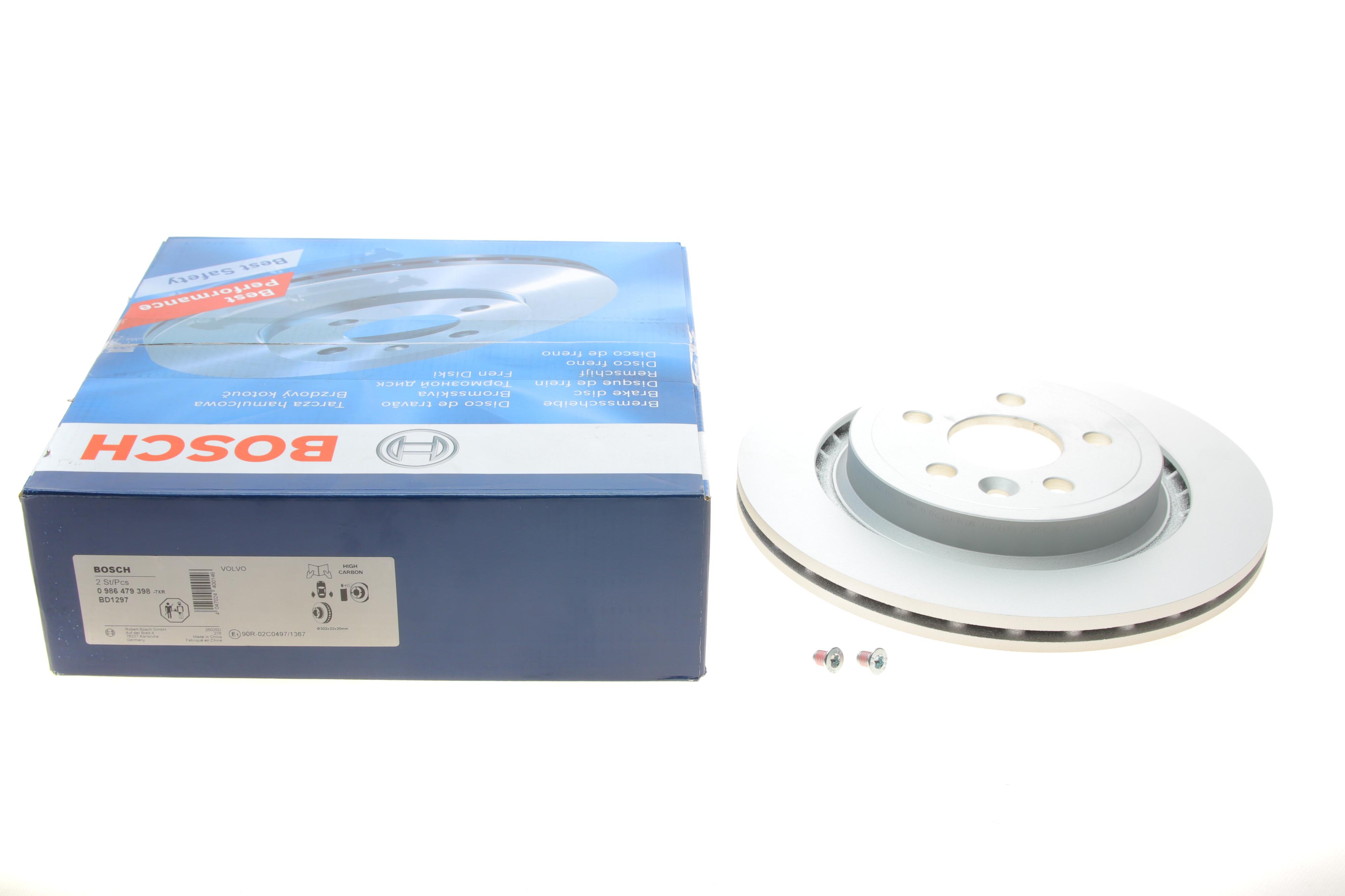 Диск тормозной (задний) Volvo S60 II/S80 II/V60 I/V70 III/XC70 II 06--18 (302x22) (вентил.)(с покр.)