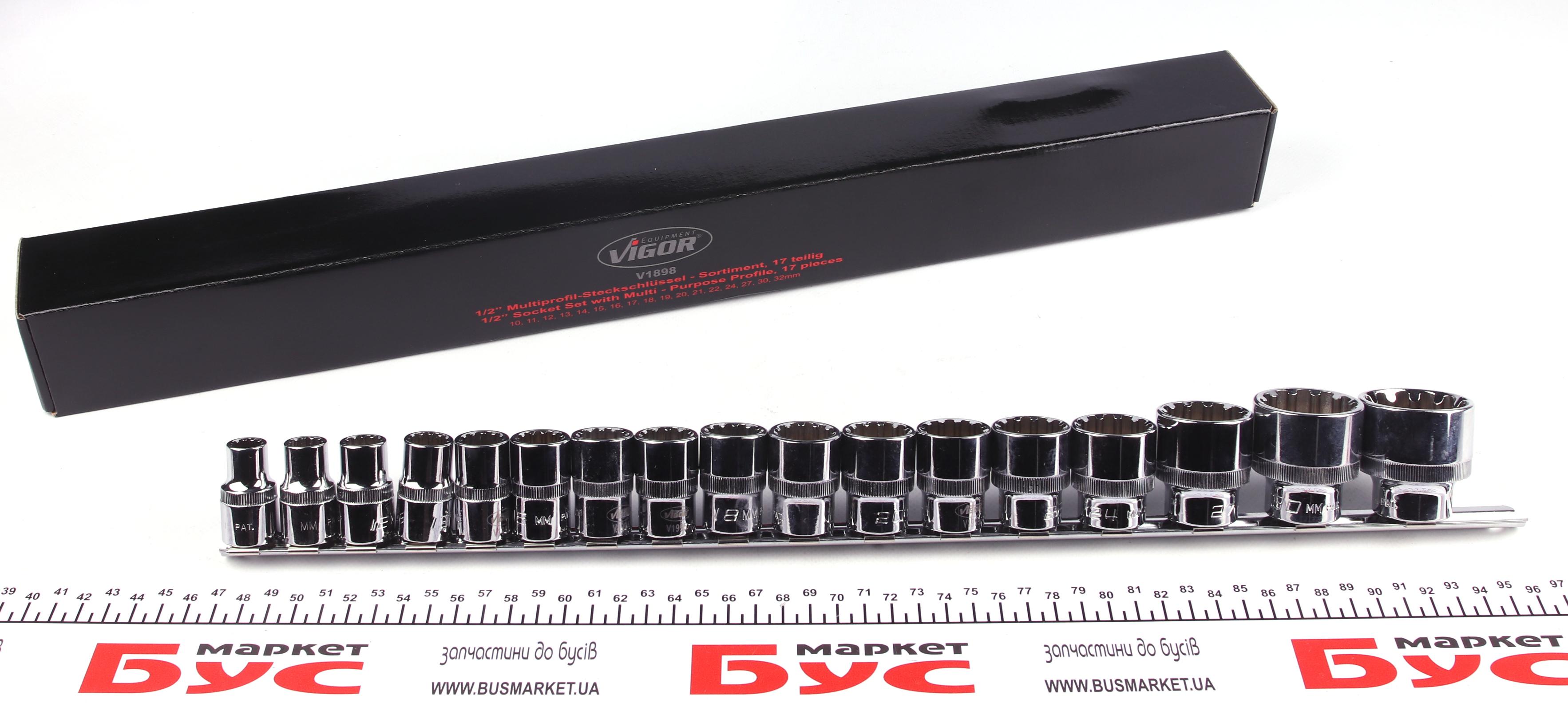 Набор головок SPLINE 1/2" 10-32 мм 17 ед. (мультипрофиль,хромированные)