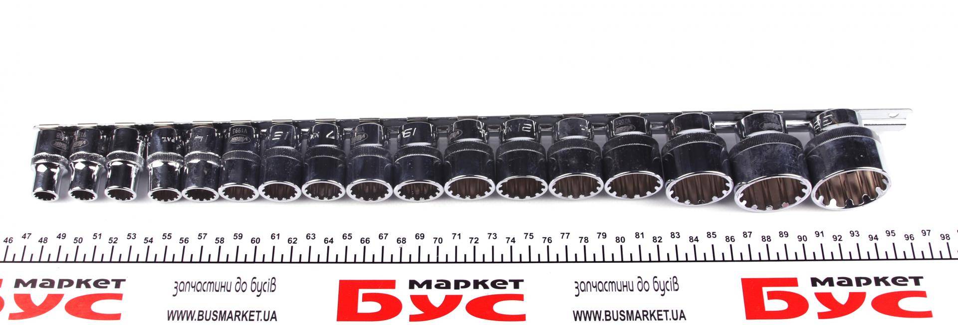 Набір головок SPLINE 1/2" 10-32 мм 17 од. (мультипрофіль, хромовані)