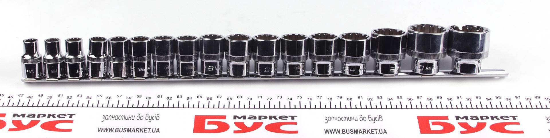 Набір головок SPLINE 1/2" 10-32 мм 17 од. (мультипрофіль, хромовані)