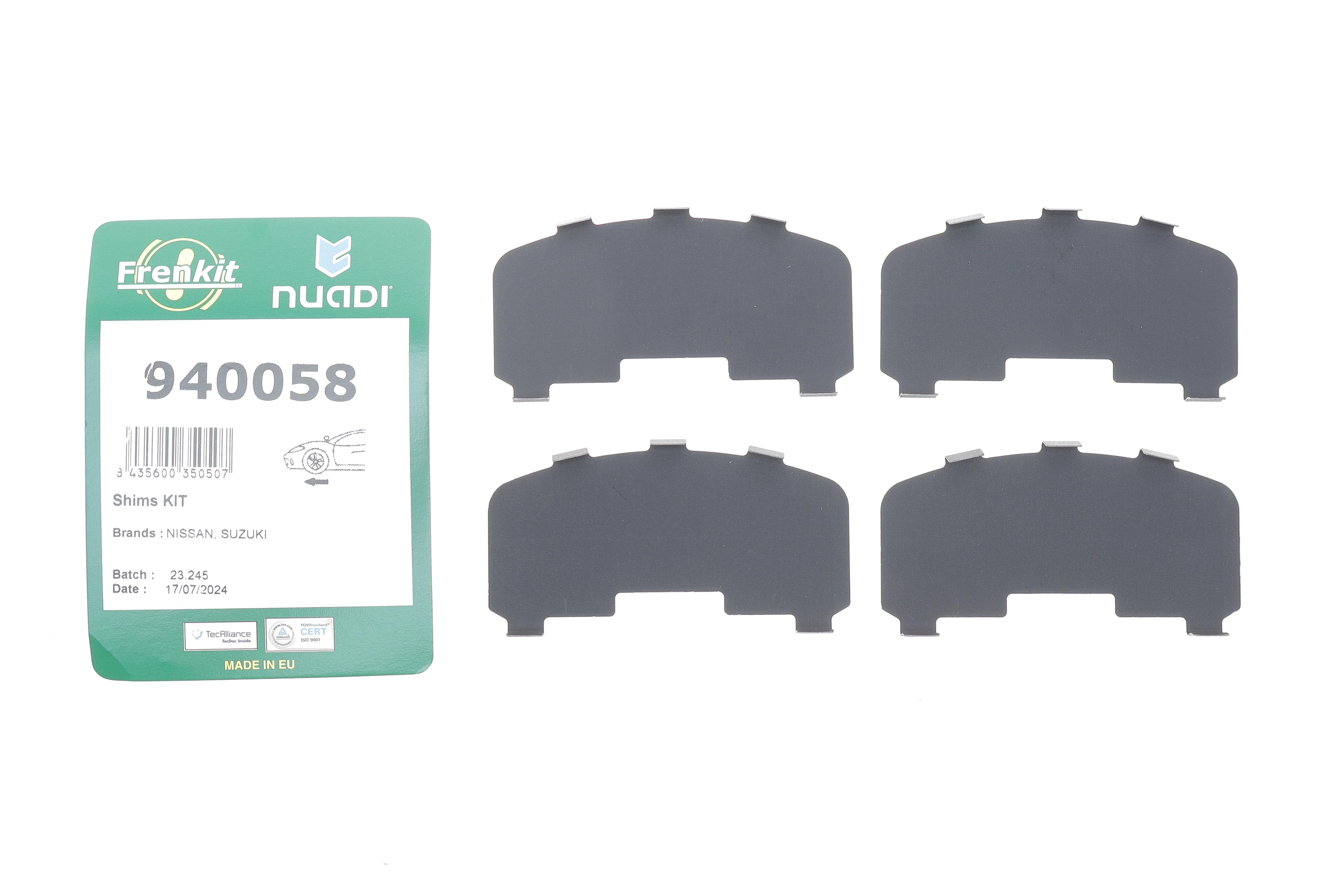 Комплект протискрипних пластин (передніх) Nissan Juke 10-/Tiida 04-