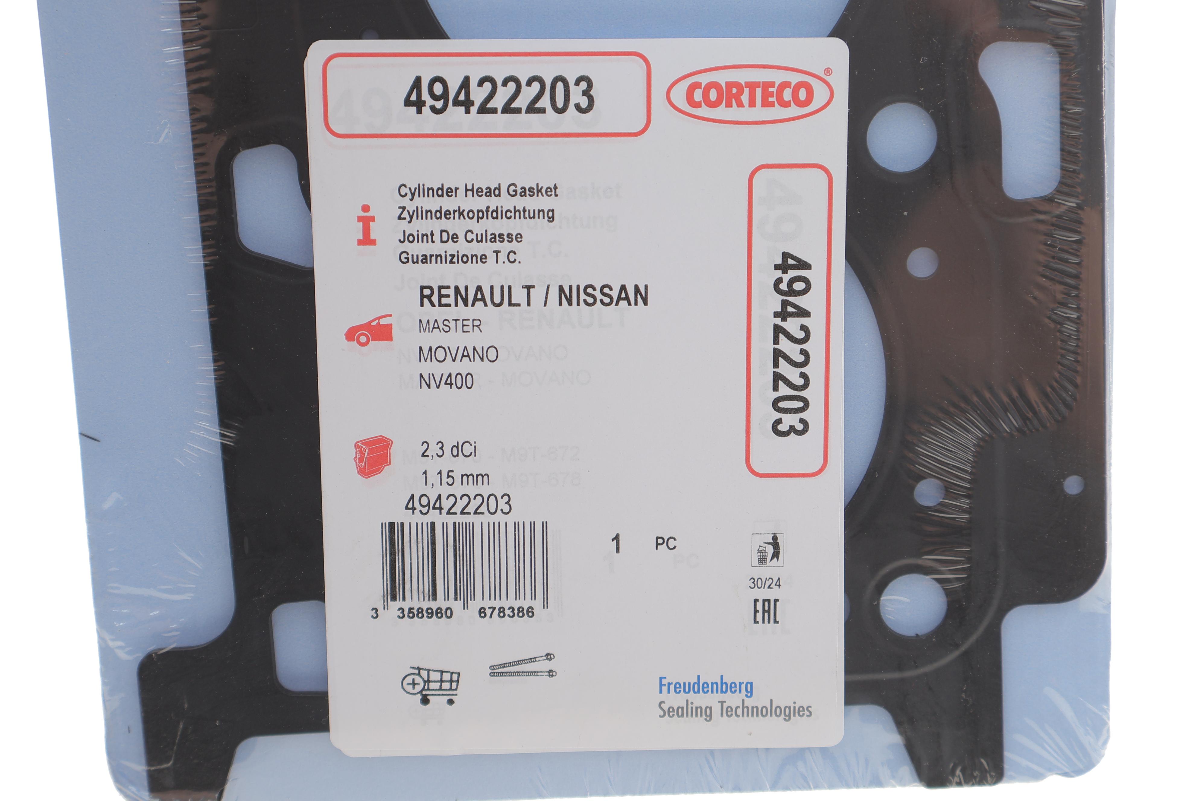 Прокладка ГБЦ Renault Master/Opel Movano 2.3 dci 10- (1.15mm)