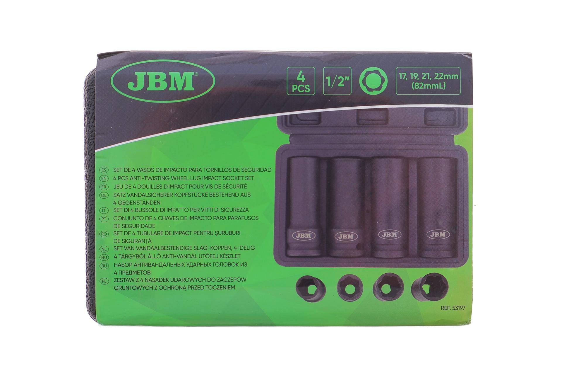 Набір головок ударних (антивандальних) (17/19/21/22mm)