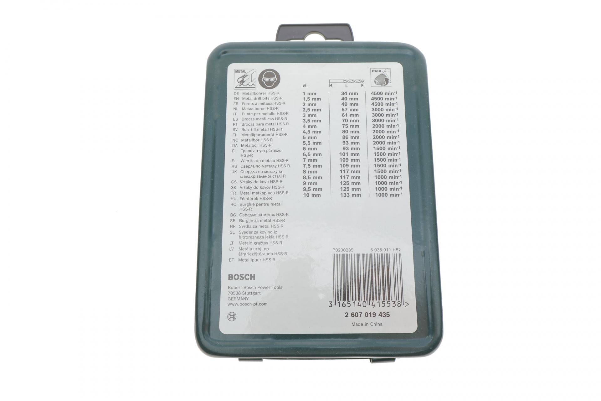 Набір свердл HSS-R Ø1-10 мм 19 од.