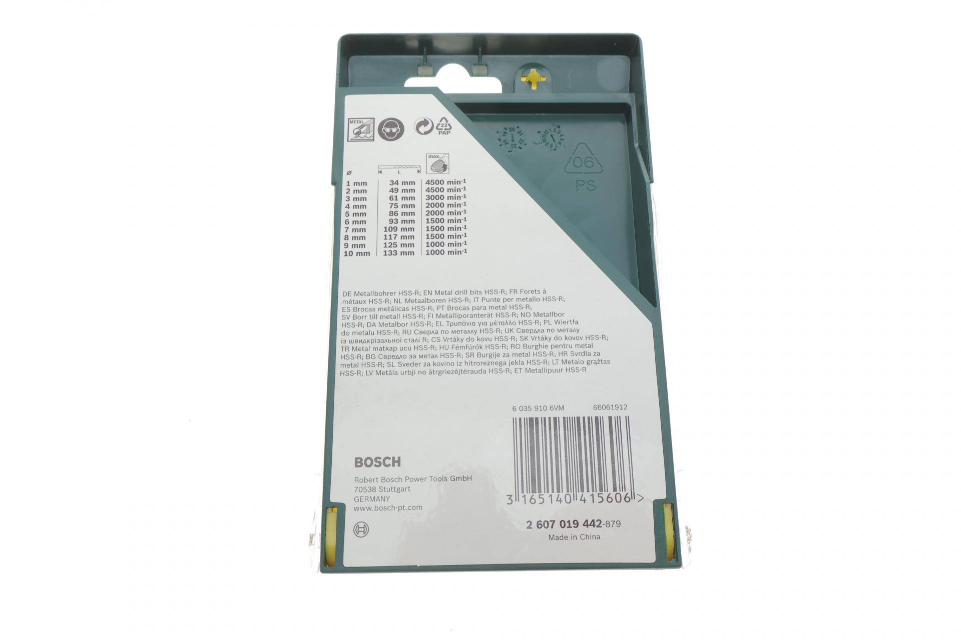 Набір свердл HSS-R Ø1-10 мм 10 од.