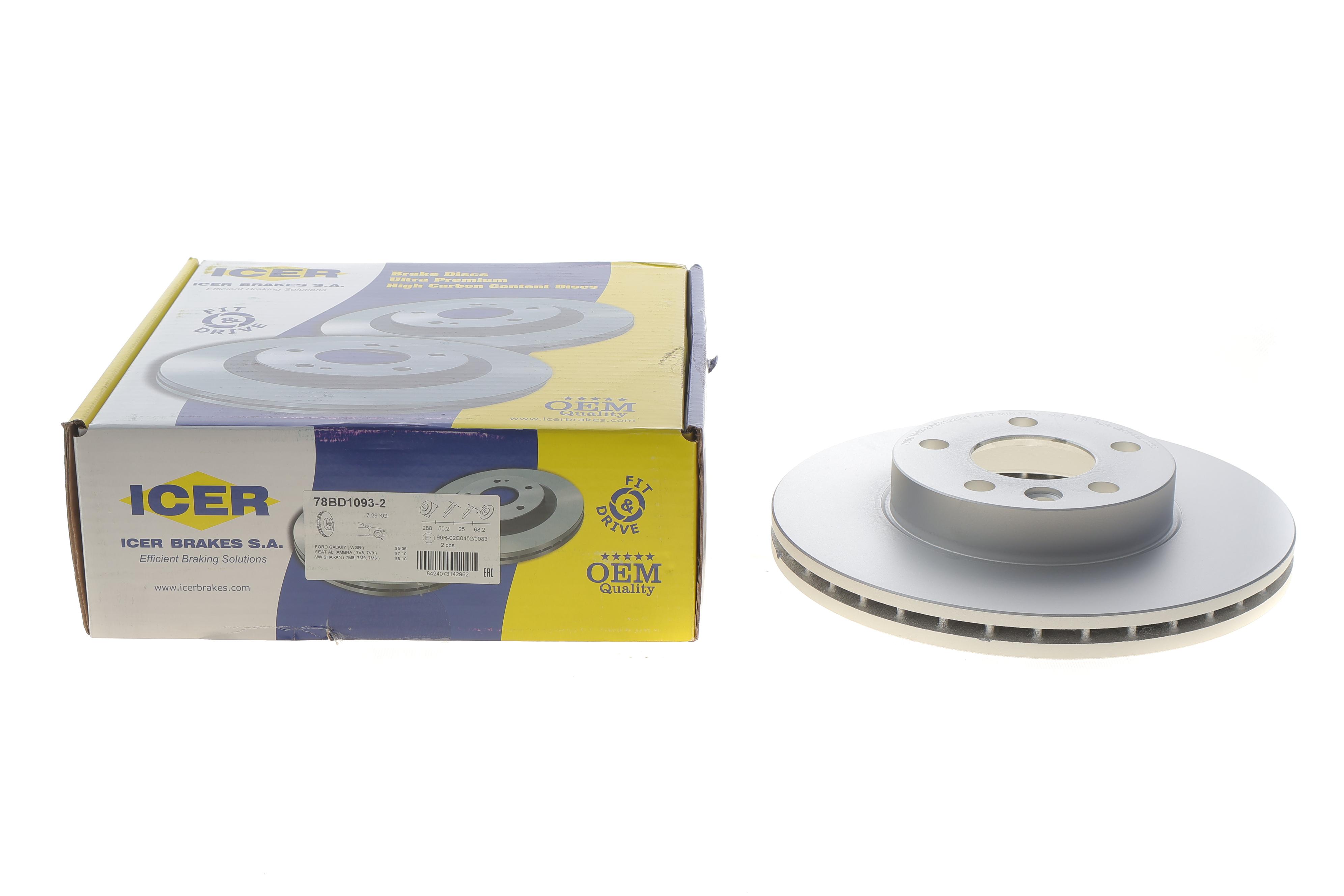 Диск гальмівний (передній) Ford Galaxy 95-06/Seat Alhambra/VW Sharan 95-10 (288x25) (з покр.) (вент.)